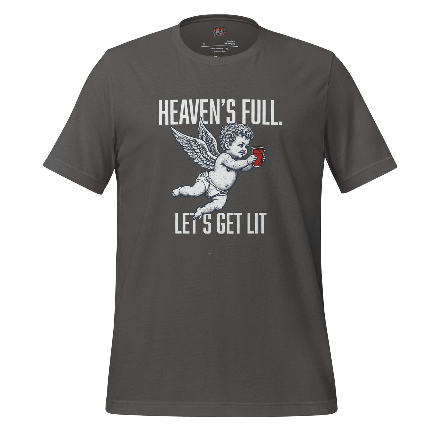 Heaven’s Full Let’s Get Lit — Party Angel Tee Asphalt