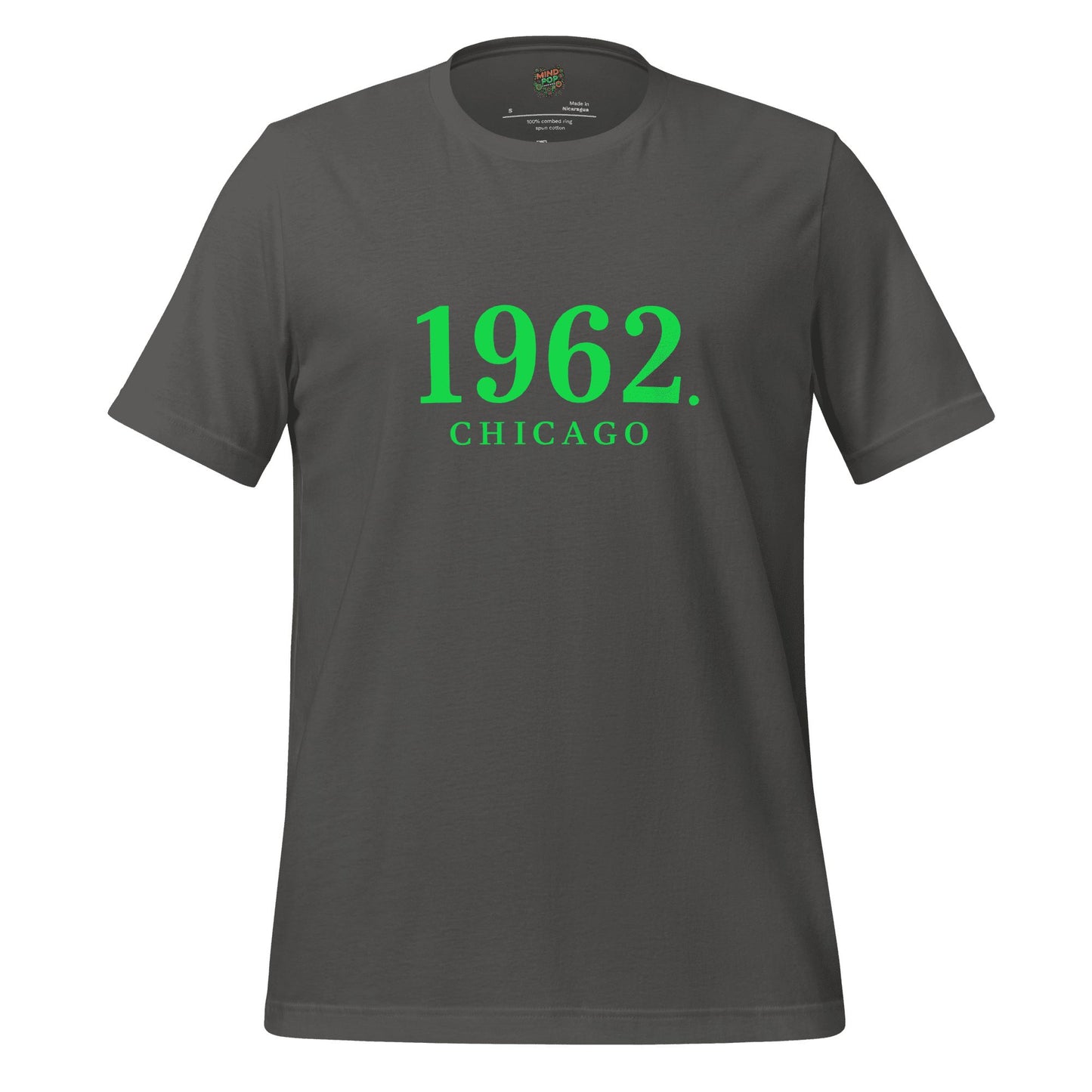 1962 Chicago Shirt – Minimalist River Green St Patrick’s Day Graphic Tee Asphalt