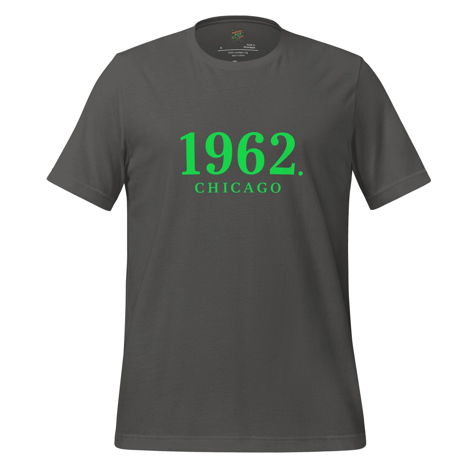 1962 Chicago Shirt – Minimalist River Green St Patrick’s Day Graphic Tee Asphalt