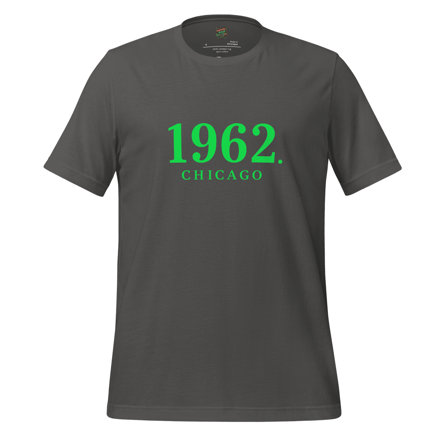 1962 Chicago Shirt – Minimalist River Green St Patrick’s Day Graphic Tee Asphalt