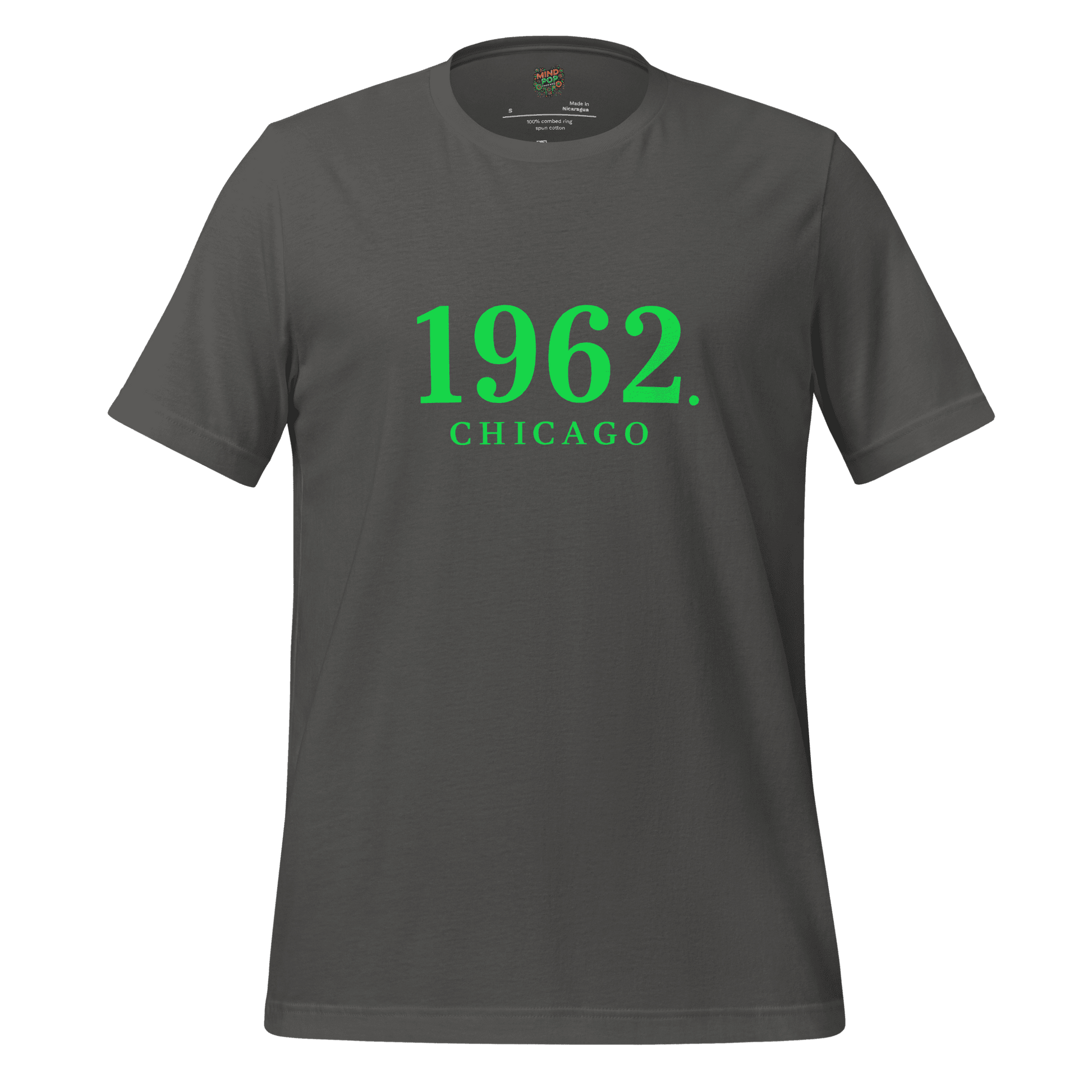 1962 Chicago Shirt – Minimalist River Green St Patrick’s Day Graphic Tee Asphalt