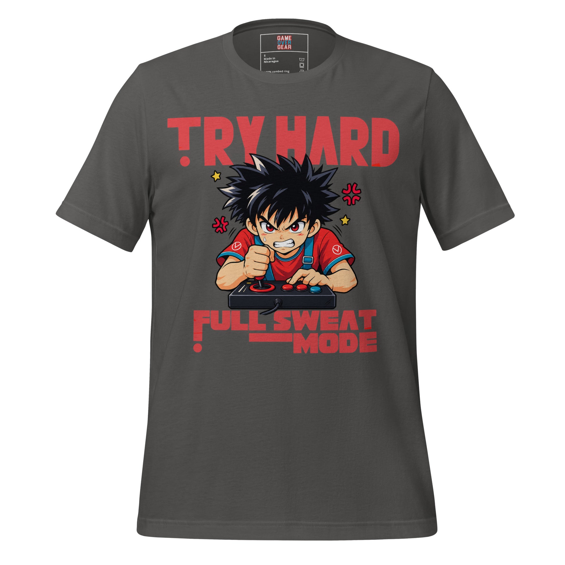Anime Tryhard gamer shirt in Asphalt