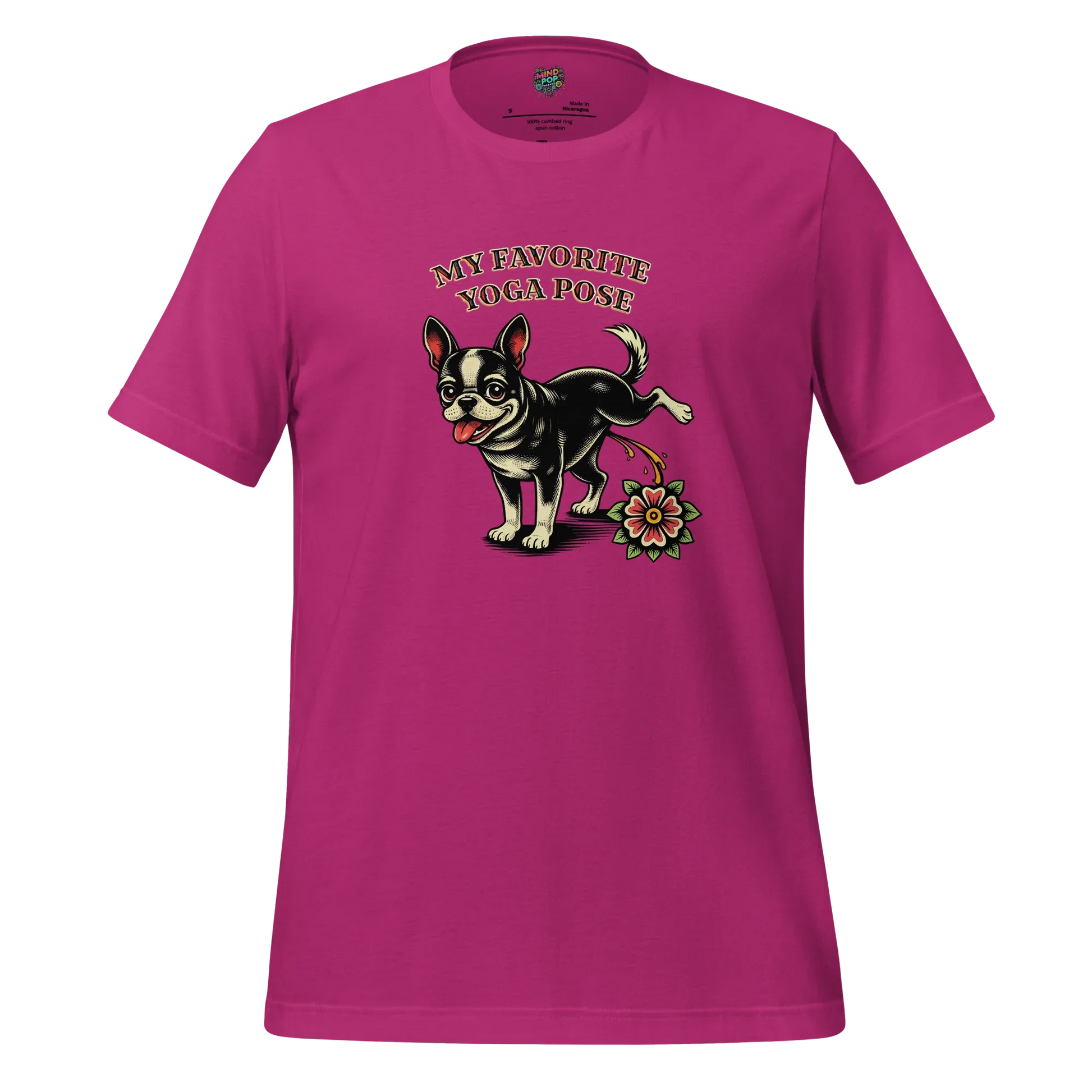 My Favorite Yoga Pose is Three-Legged Dog Shirt Berry