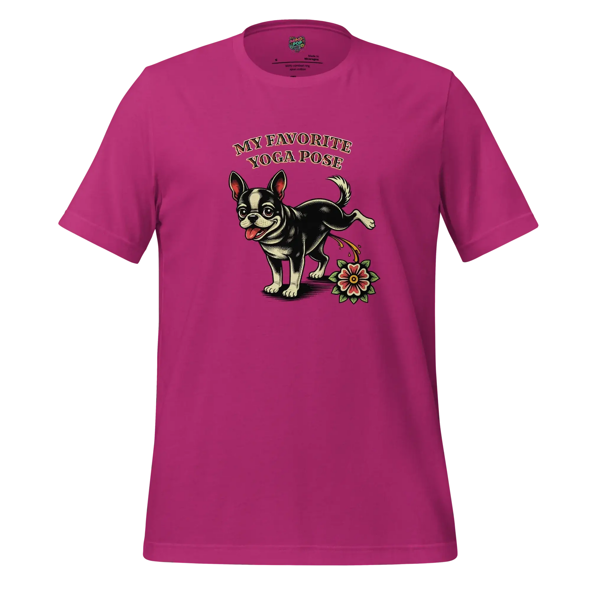 My Favorite Yoga Pose is Three-Legged Dog Shirt Berry