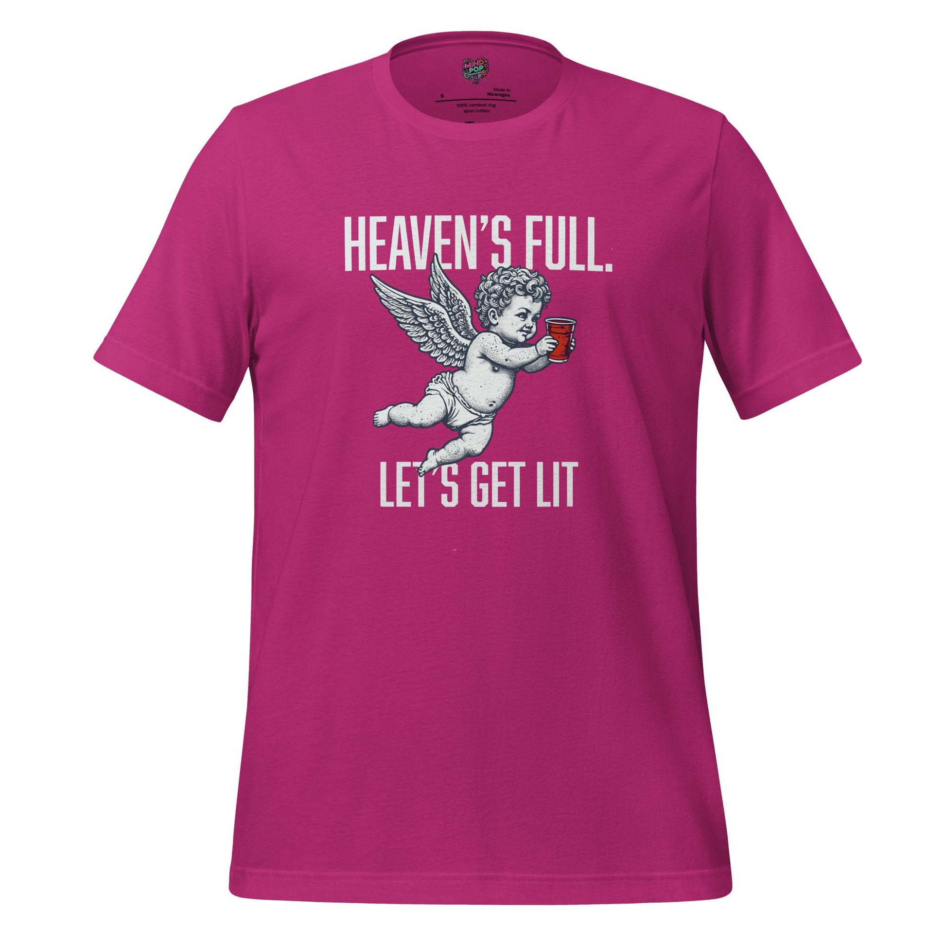 Heaven’s Full Let’s Get Lit — Party Angel Tee Berry