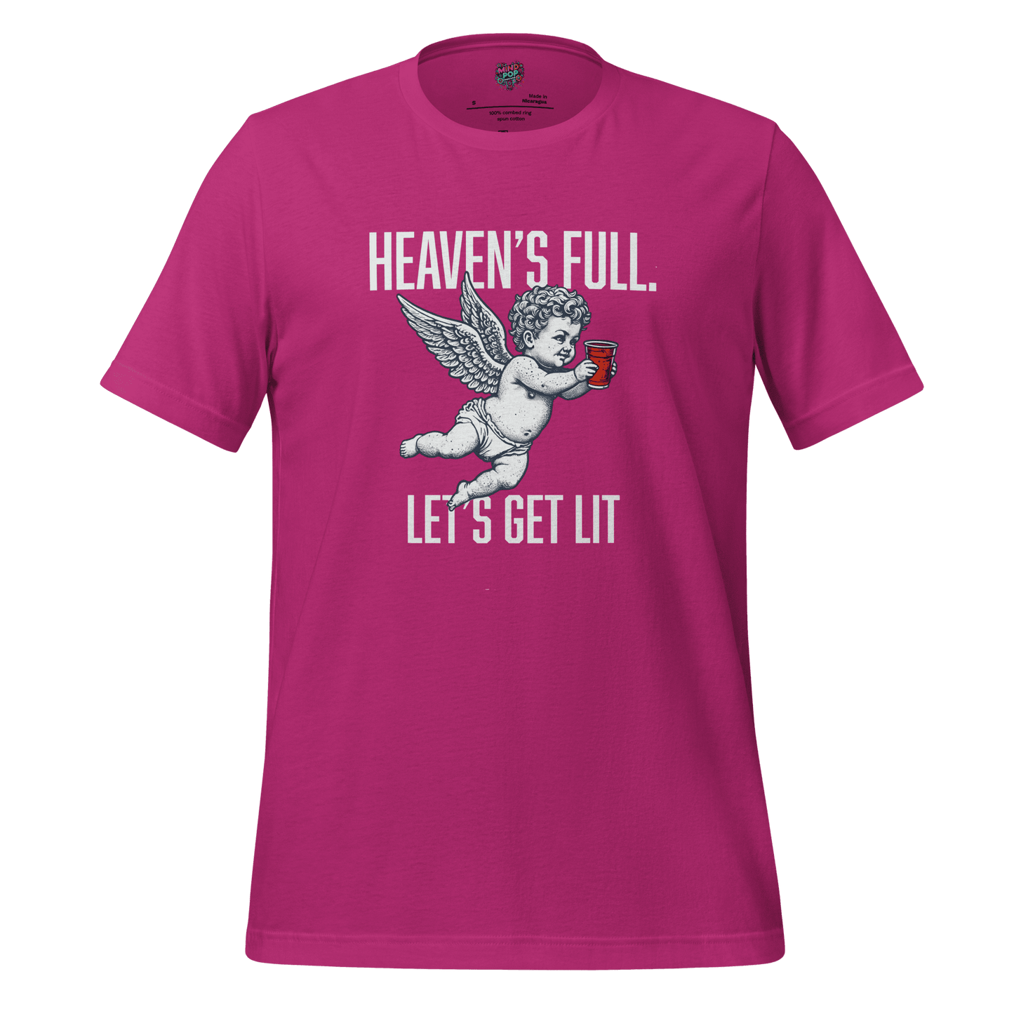 Heaven’s Full Let’s Get Lit — Party Angel Tee Berry