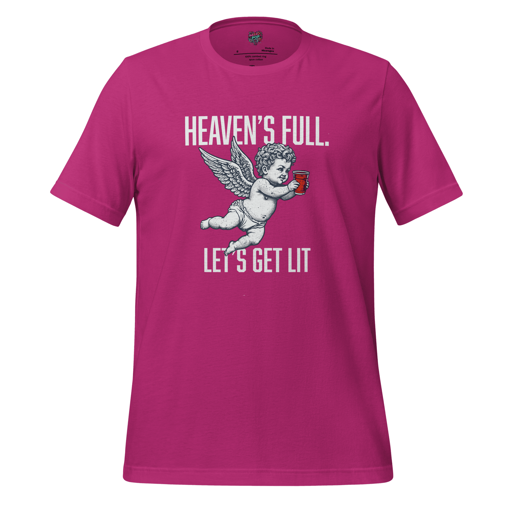 Heaven’s Full Let’s Get Lit — Party Angel Tee Berry