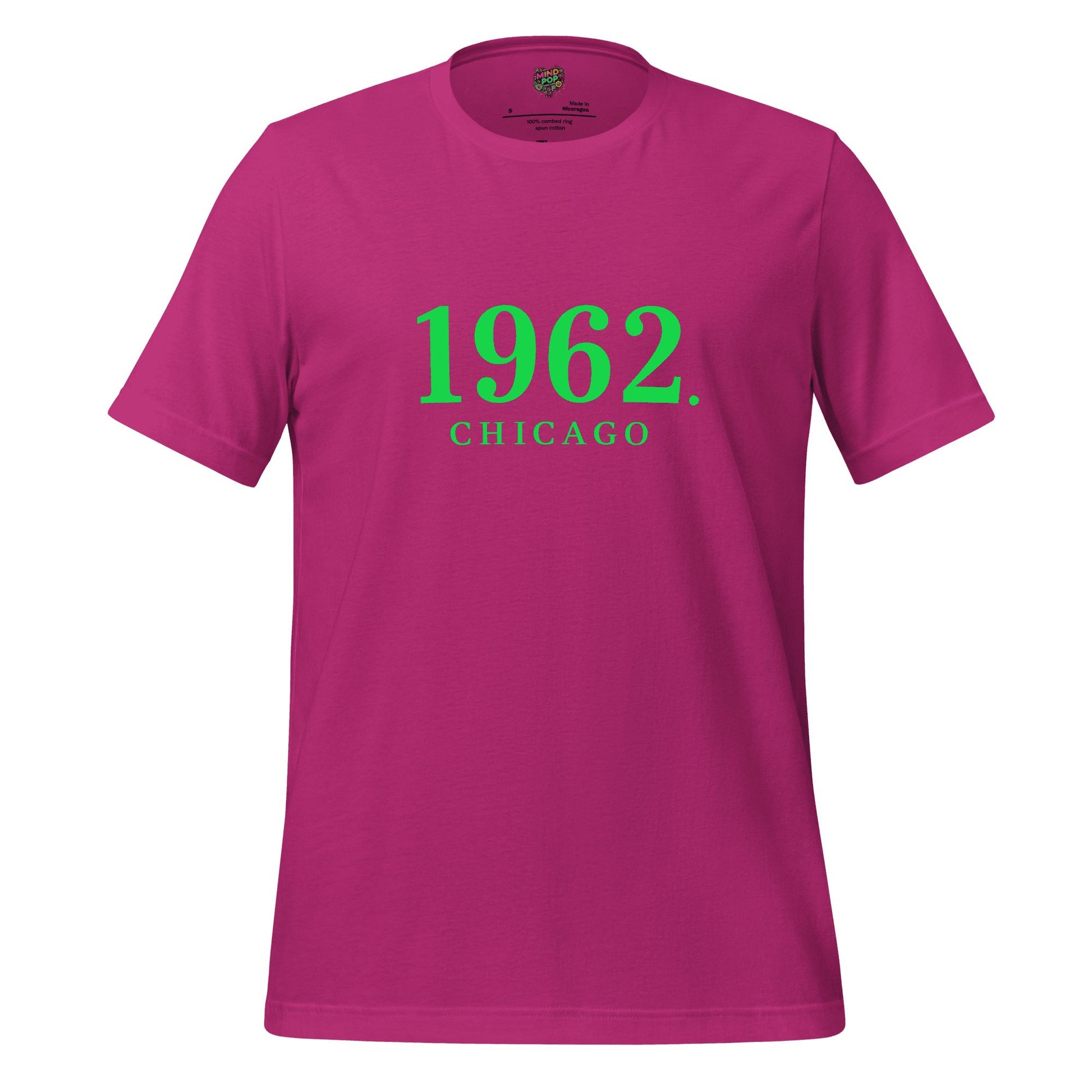 1962 Chicago Shirt – Minimalist River Green St Patrick’s Day Graphic Tee Berry