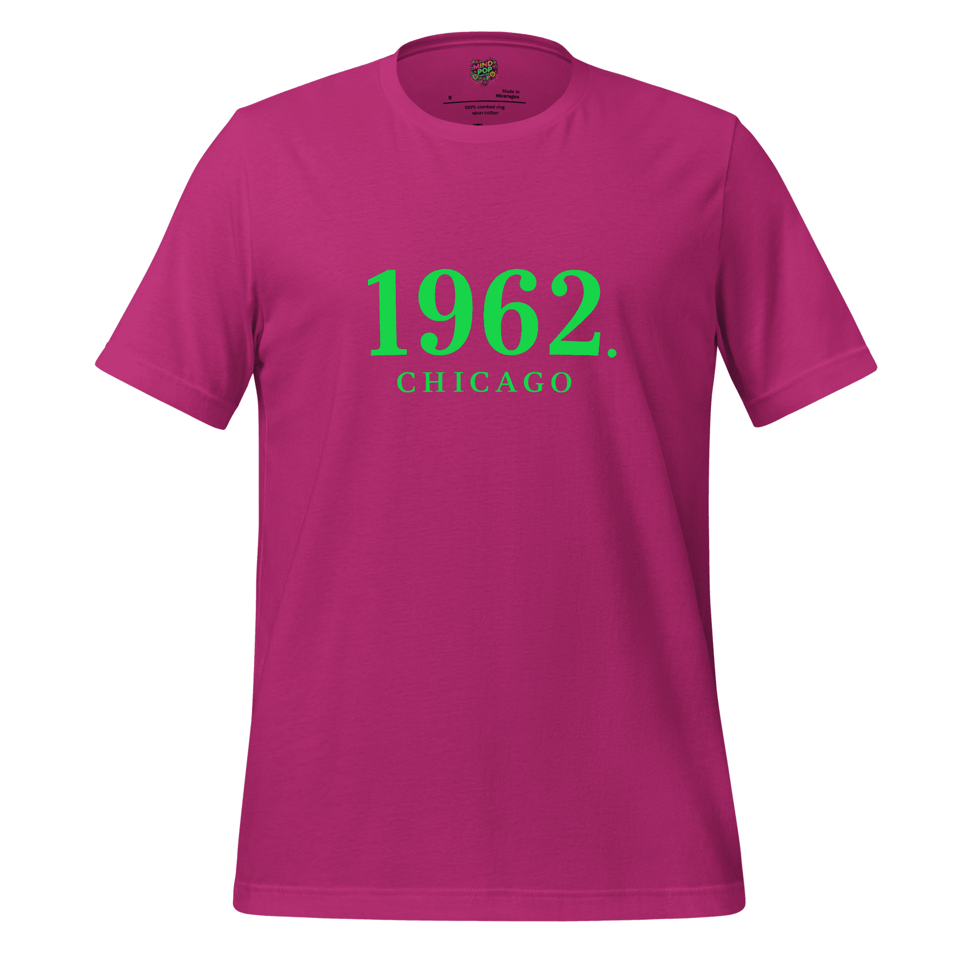 1962 Chicago Shirt – Minimalist River Green St Patrick’s Day Graphic Tee Berry