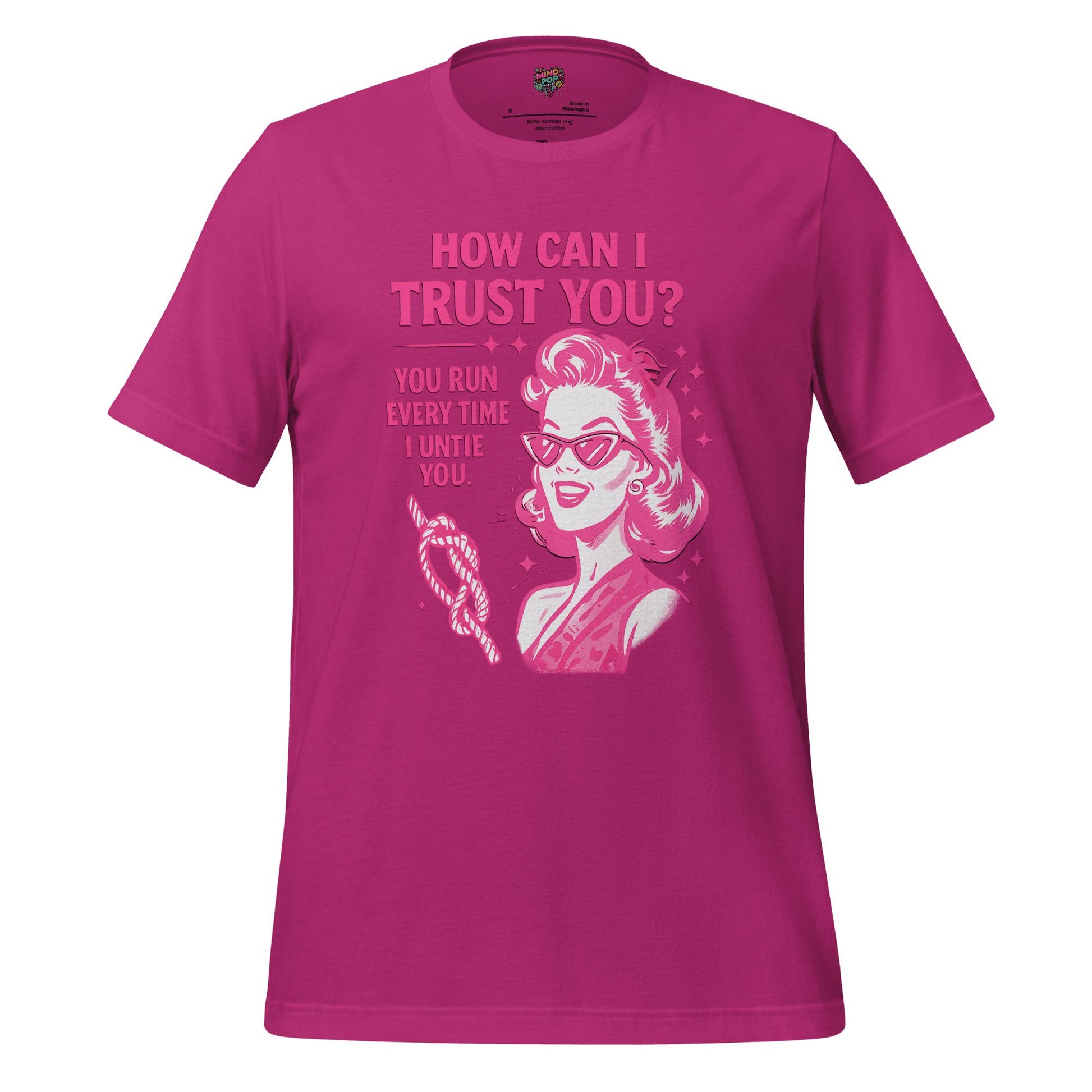 How Can I Trust You Shirt – Retro Sarcastic Graphic Tee Berry