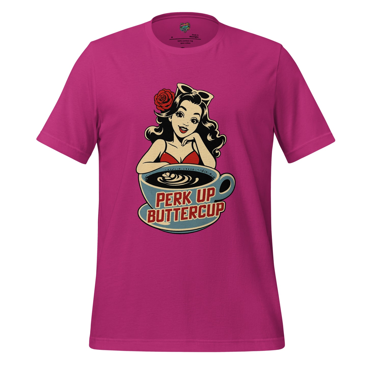 Perk Up Buttercup Shirt in Berry