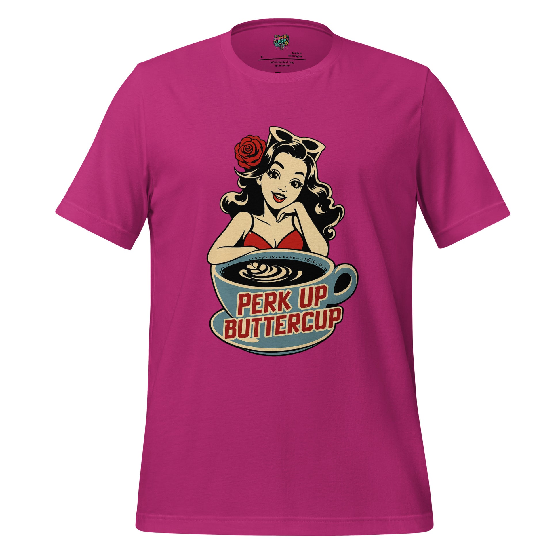 Perk Up Buttercup Shirt in Berry