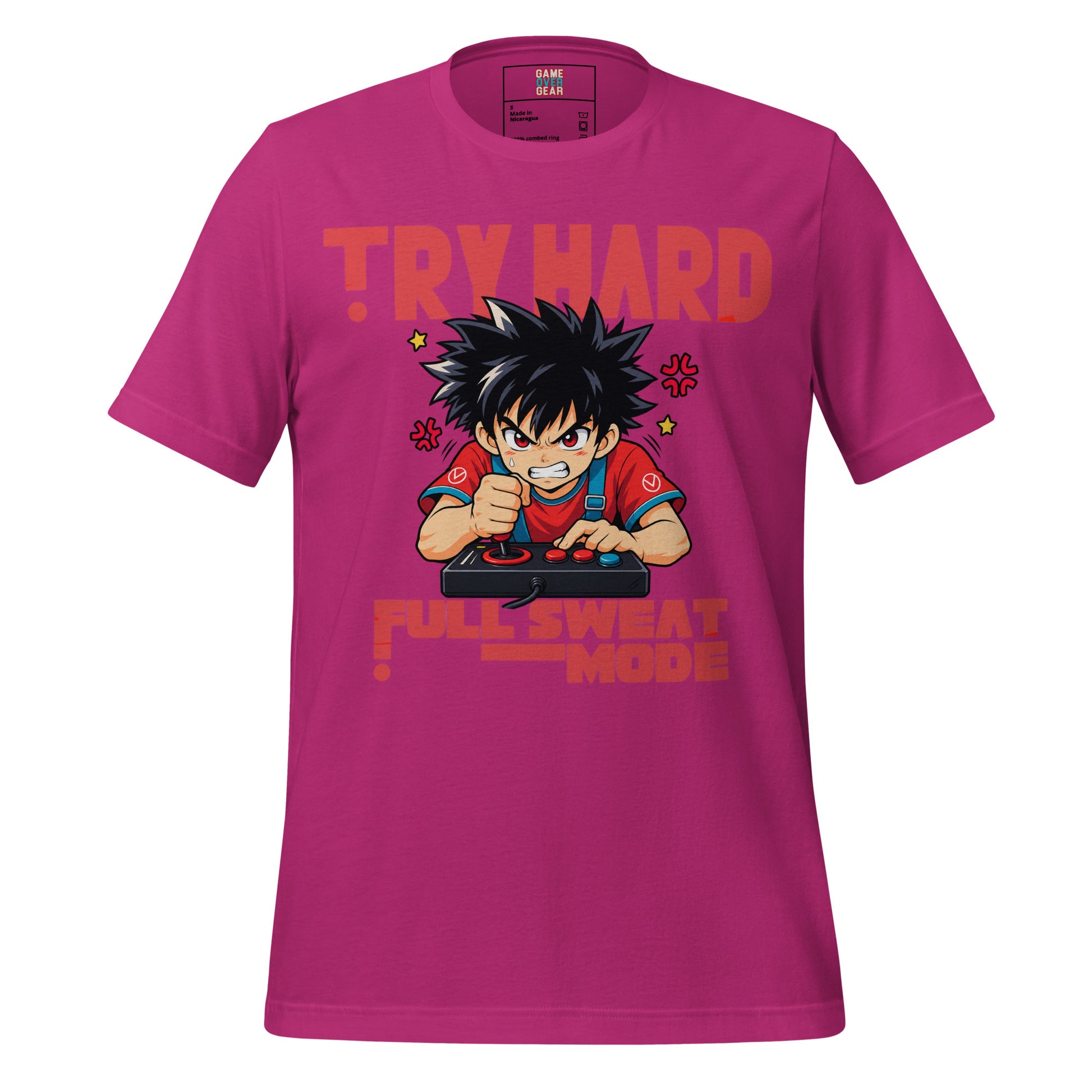 Anime Tryhard gamer shirt in Berry