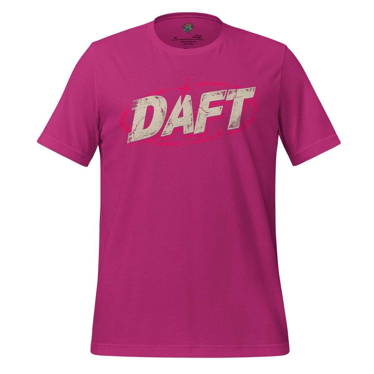 Daft Retro Grunge Graphic Tee in Berry
