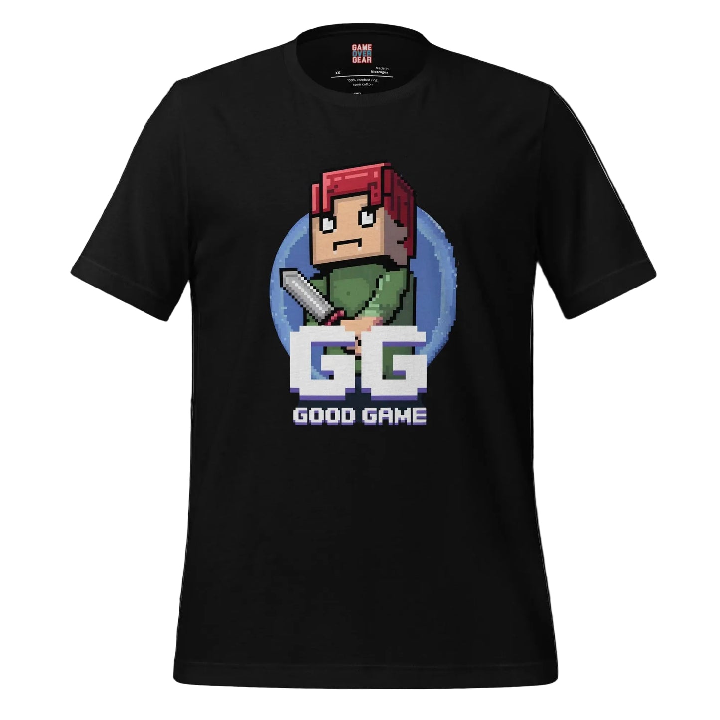 8 bit Hero with sword GG pixelated t-shirt Game Over Gear