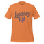 Kids T-shirt, burnt orange, front graphic logo in distressed brown