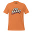 Orange graphic statement T-shirt with bold "OH SNAP!" typography