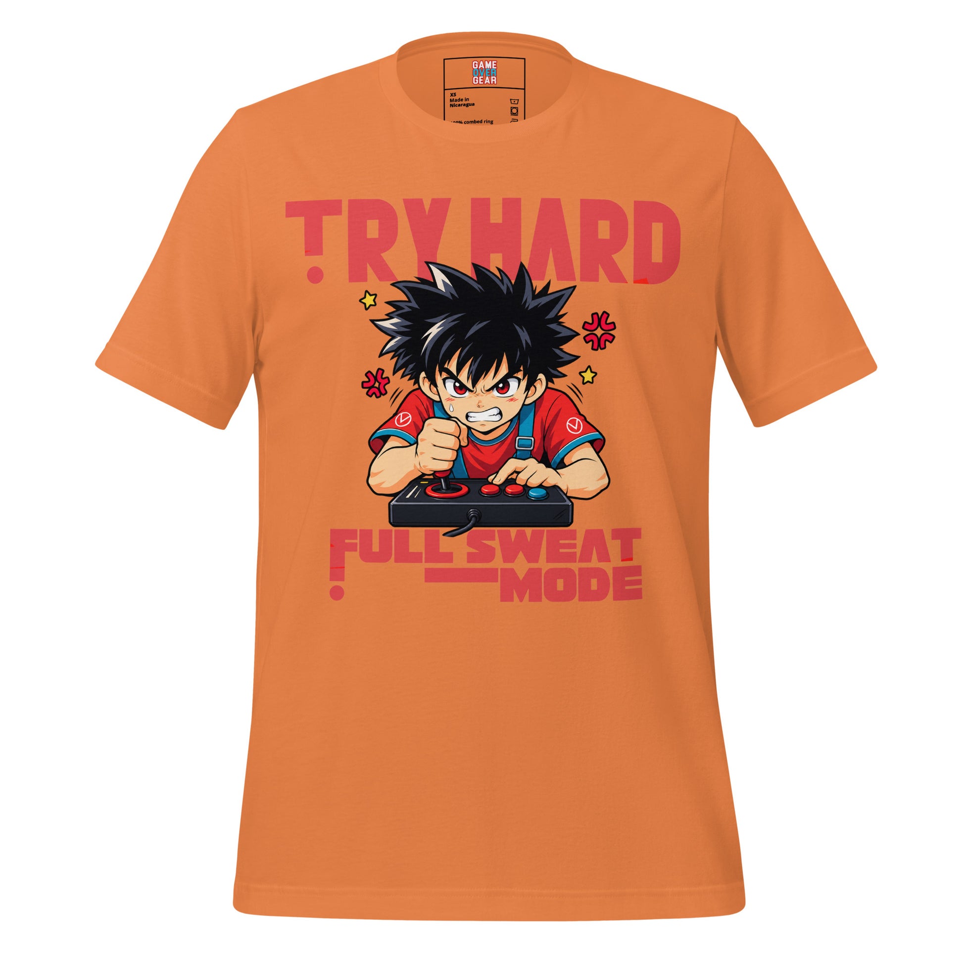 Anime Tryhard gamer shirt in Burnt Orange