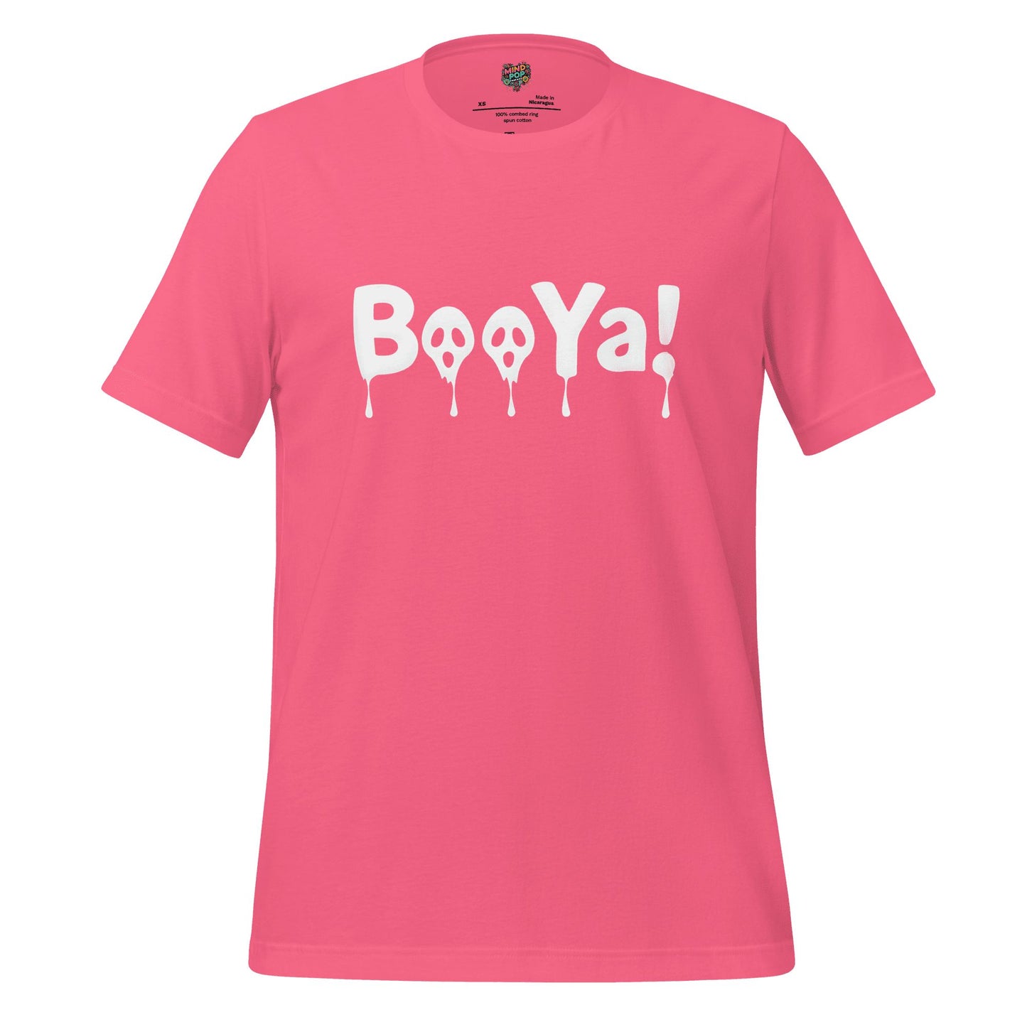 BooYa Ghost Shirt — Retro 90s Halloween Tee Charity Pink