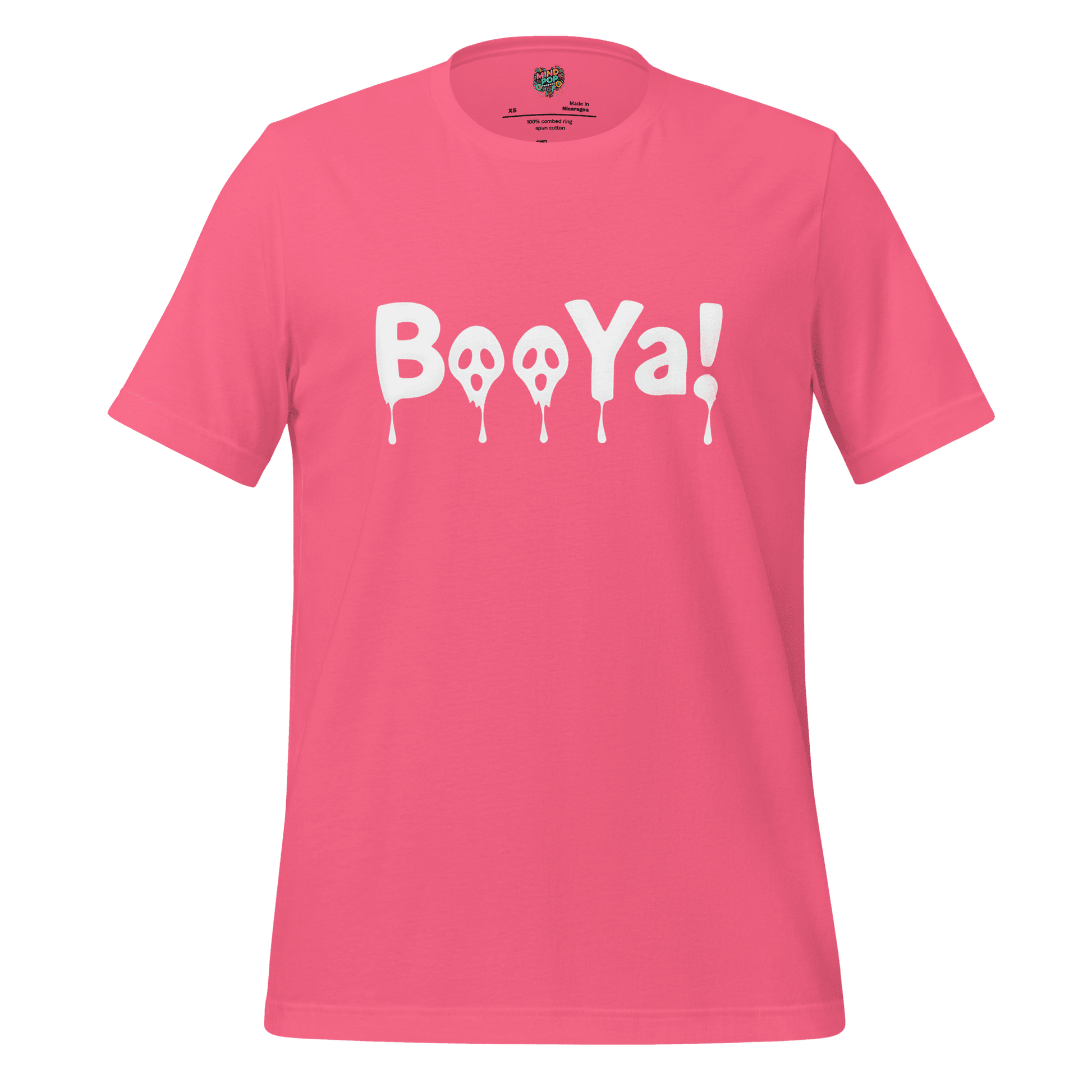BooYa Ghost Shirt — Retro 90s Halloween Tee Charity Pink