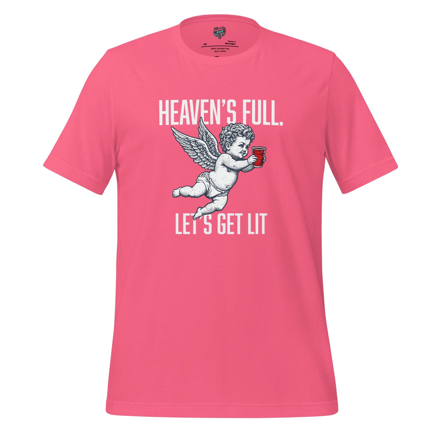 Heaven’s Full Let’s Get Lit — Party Angel Tee Charity Pink