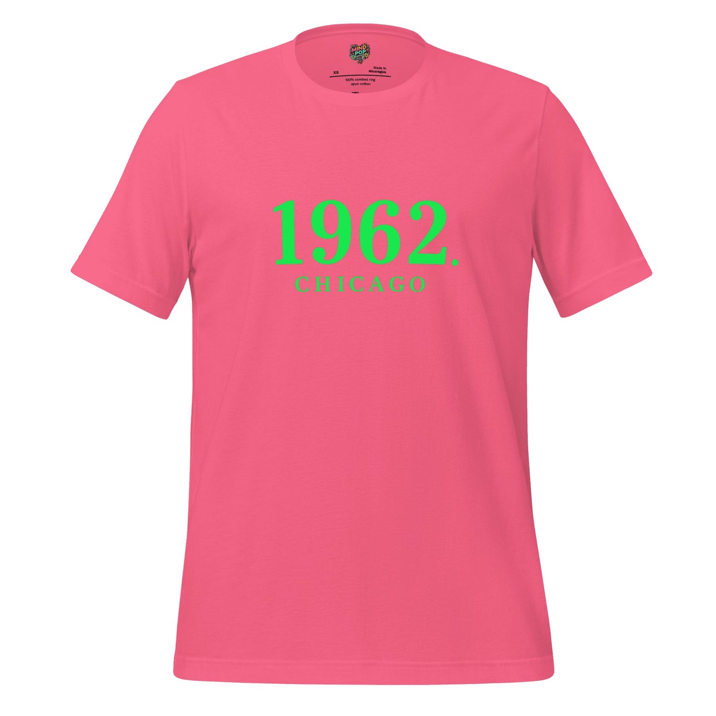 1962 Chicago Shirt – Minimalist River Green St Patrick’s Day Graphic Tee Charity Pink