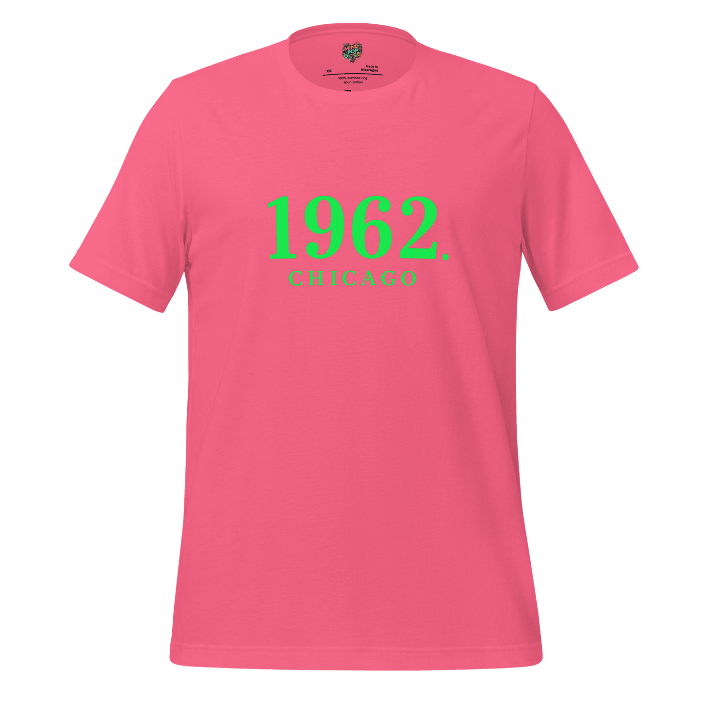 1962 Chicago Shirt – Minimalist River Green St Patrick’s Day Graphic Tee Charity Pink