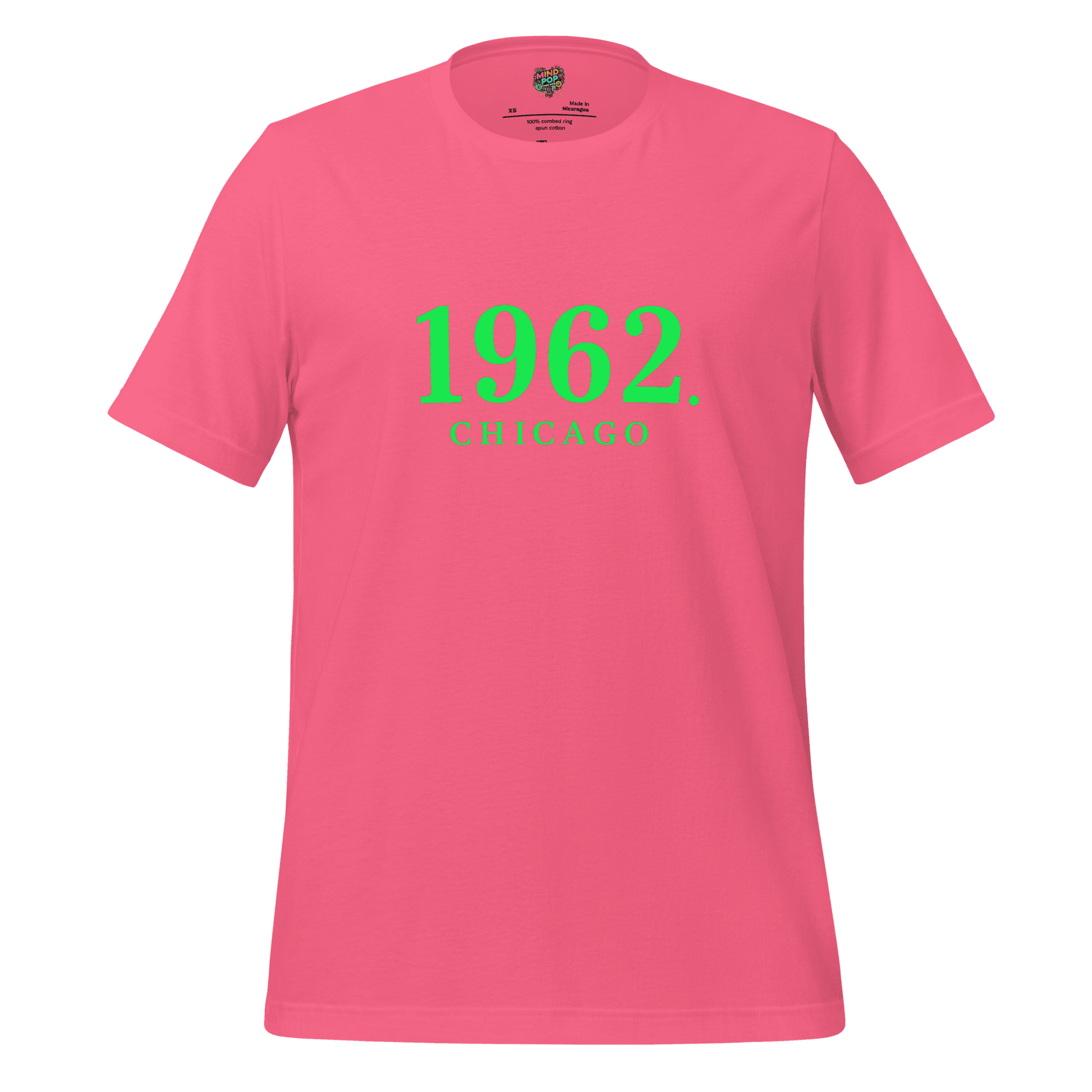 1962 Chicago Shirt – Minimalist River Green St Patrick’s Day Graphic Tee Charity Pink