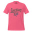 Kids T-shirt, charity pink, front graphic logo in distressed brown