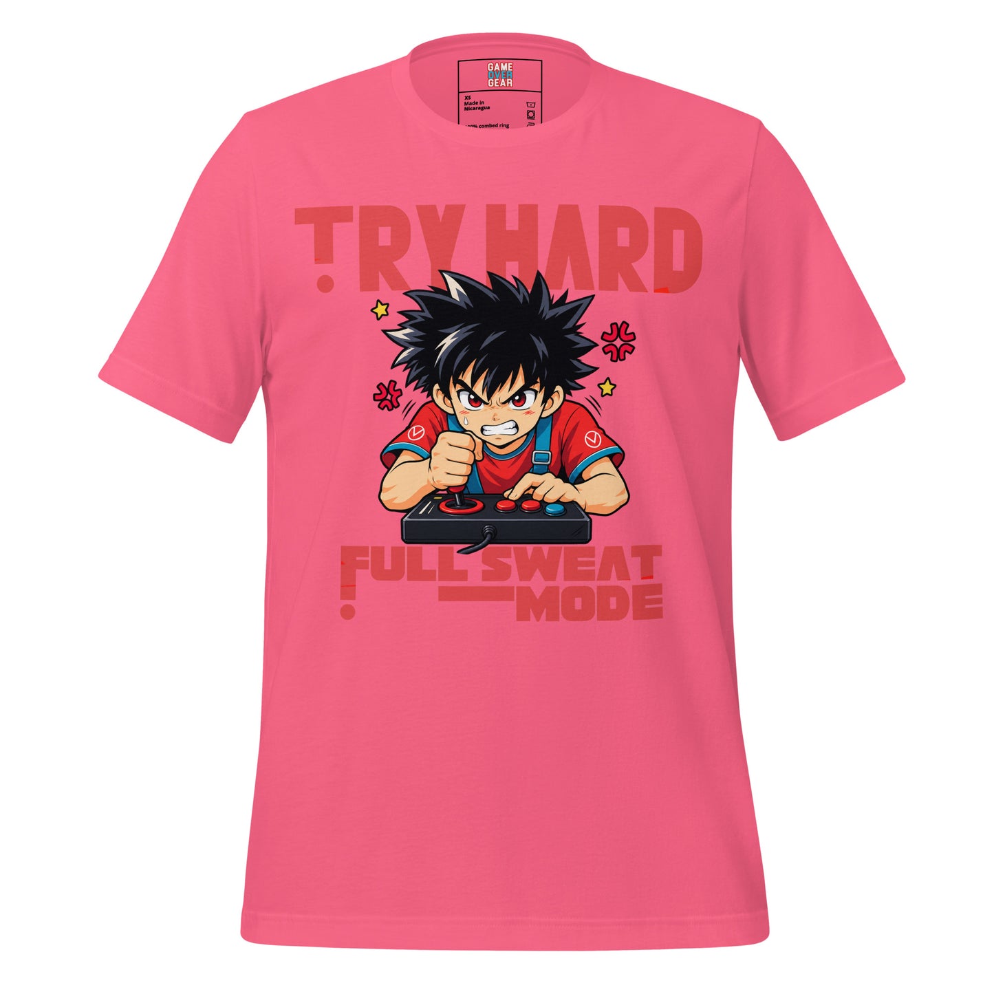 Anime Tryhard gamer shirt in Charity Pink