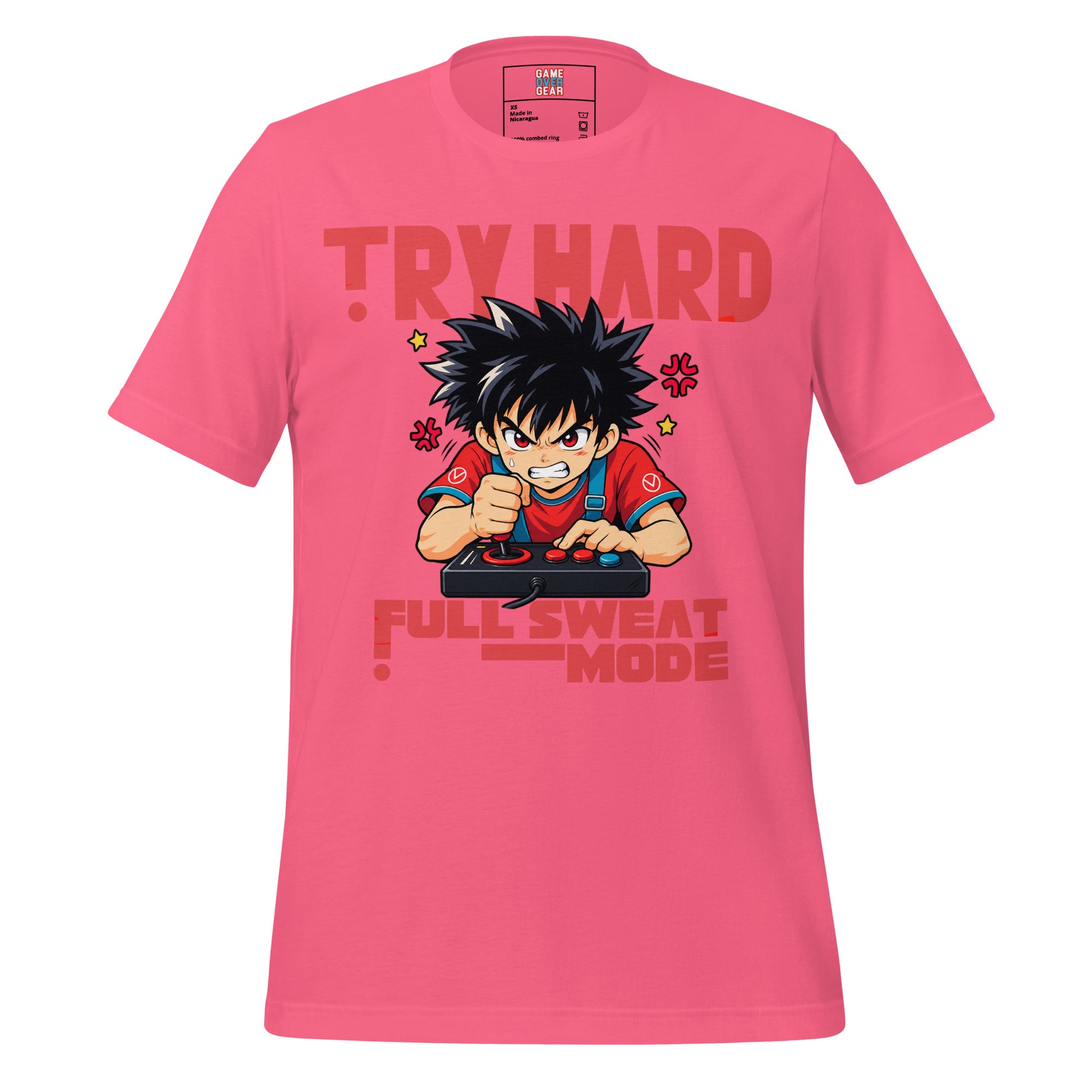 Anime Tryhard gamer shirt in Charity Pink