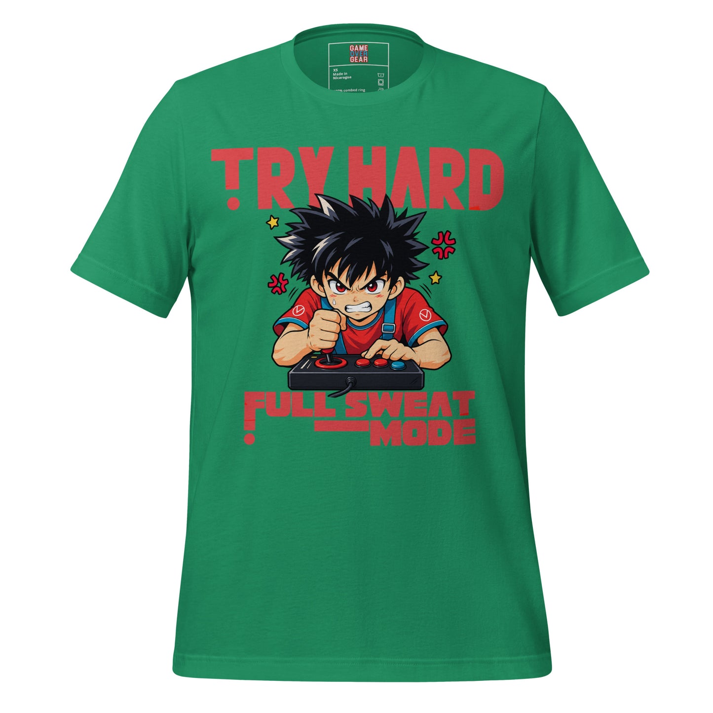 Anime Tryhard gamer shirt in Kelly