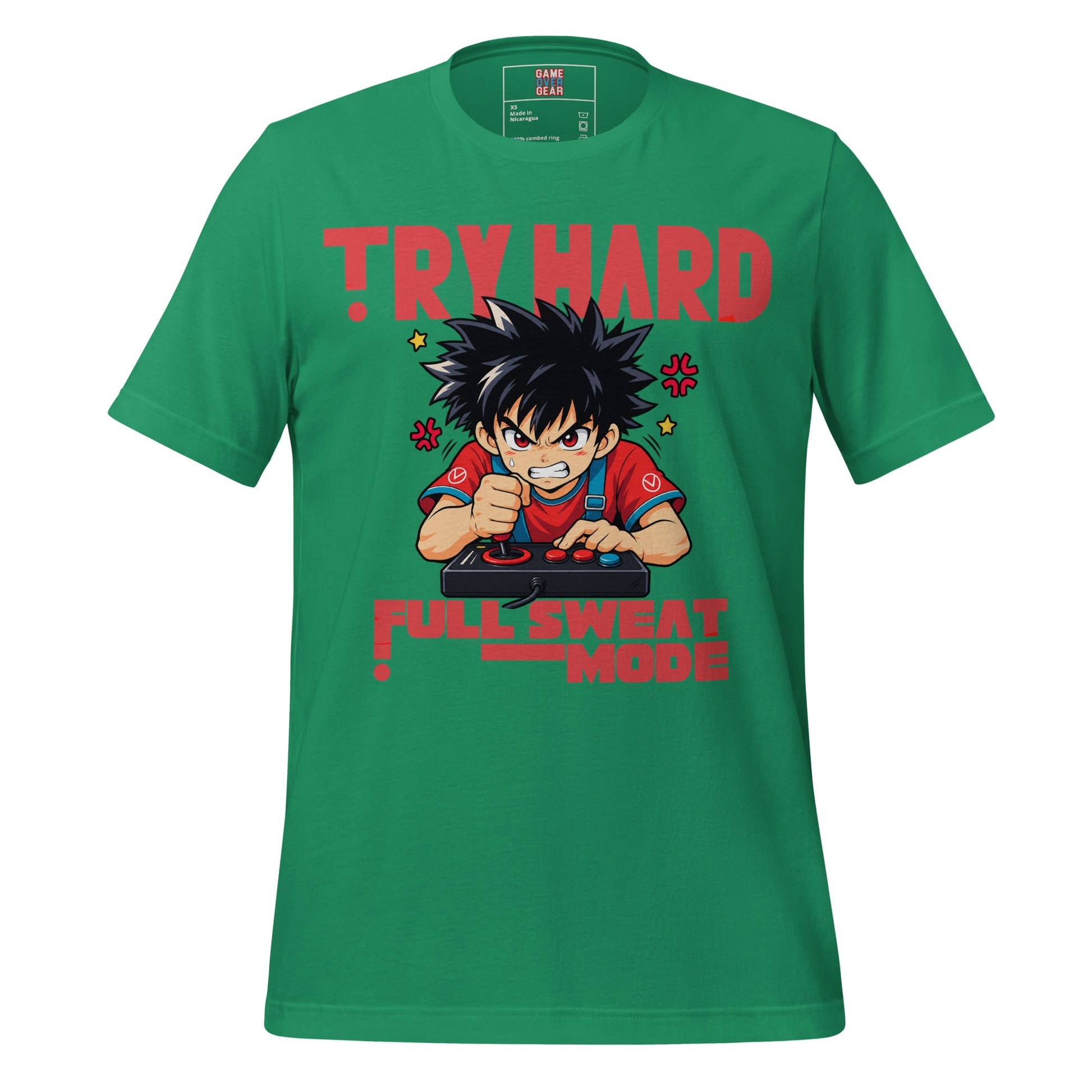 Anime Tryhard gamer shirt in Kelly