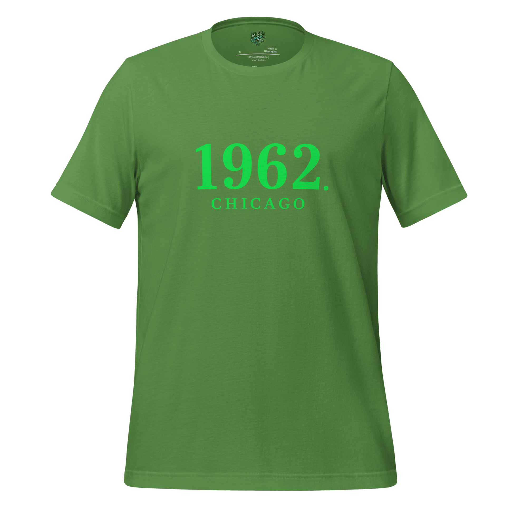 1962 Chicago Shirt – Minimalist River Green St Patrick’s Day Graphic Tee Leaf