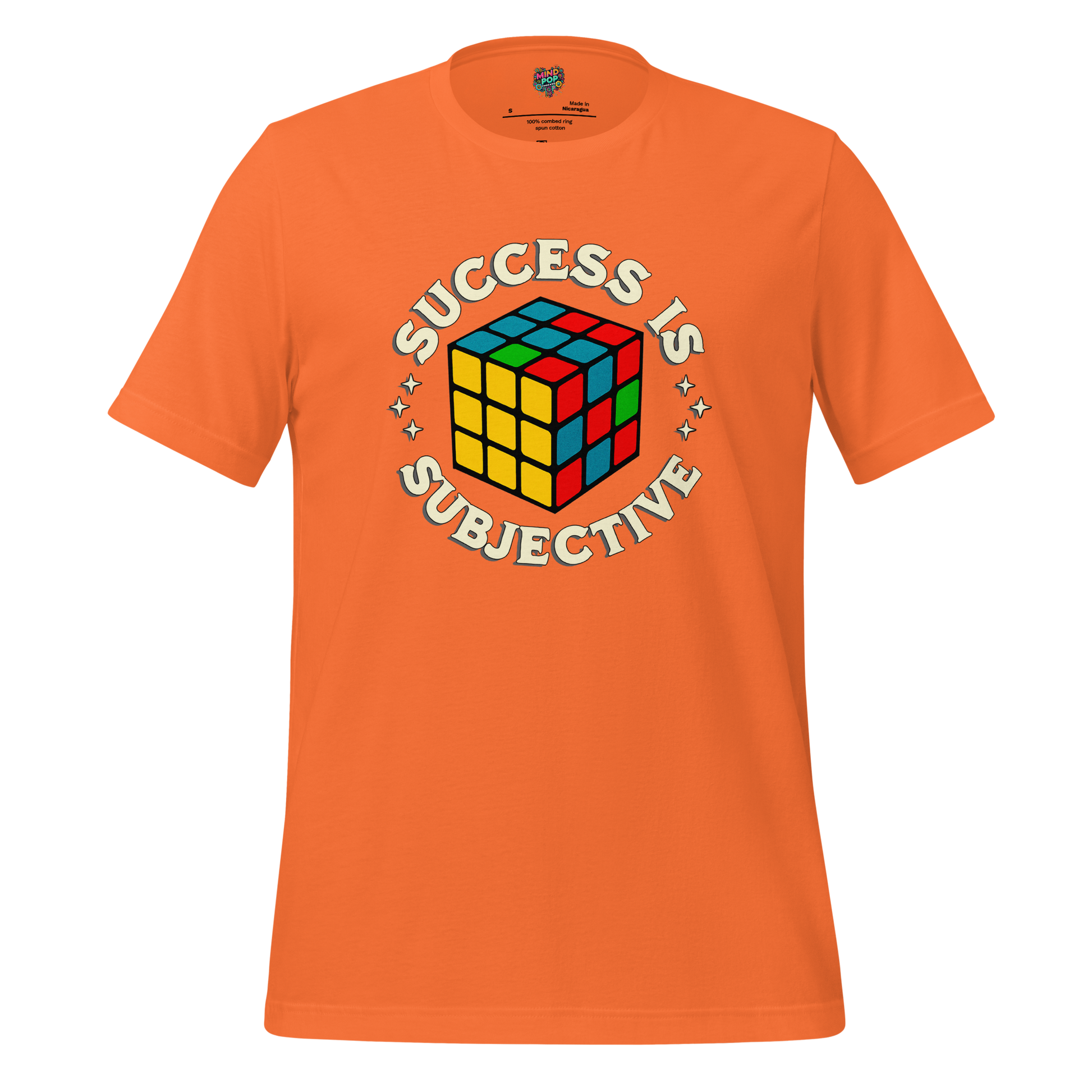 Success is Subjective Rubik’s Cube Tee — Retro Puzzle Art Orange