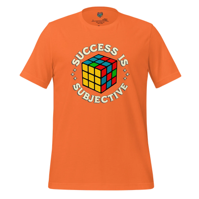 Success is Subjective Rubik’s Cube Tee — Retro Puzzle Art Orange