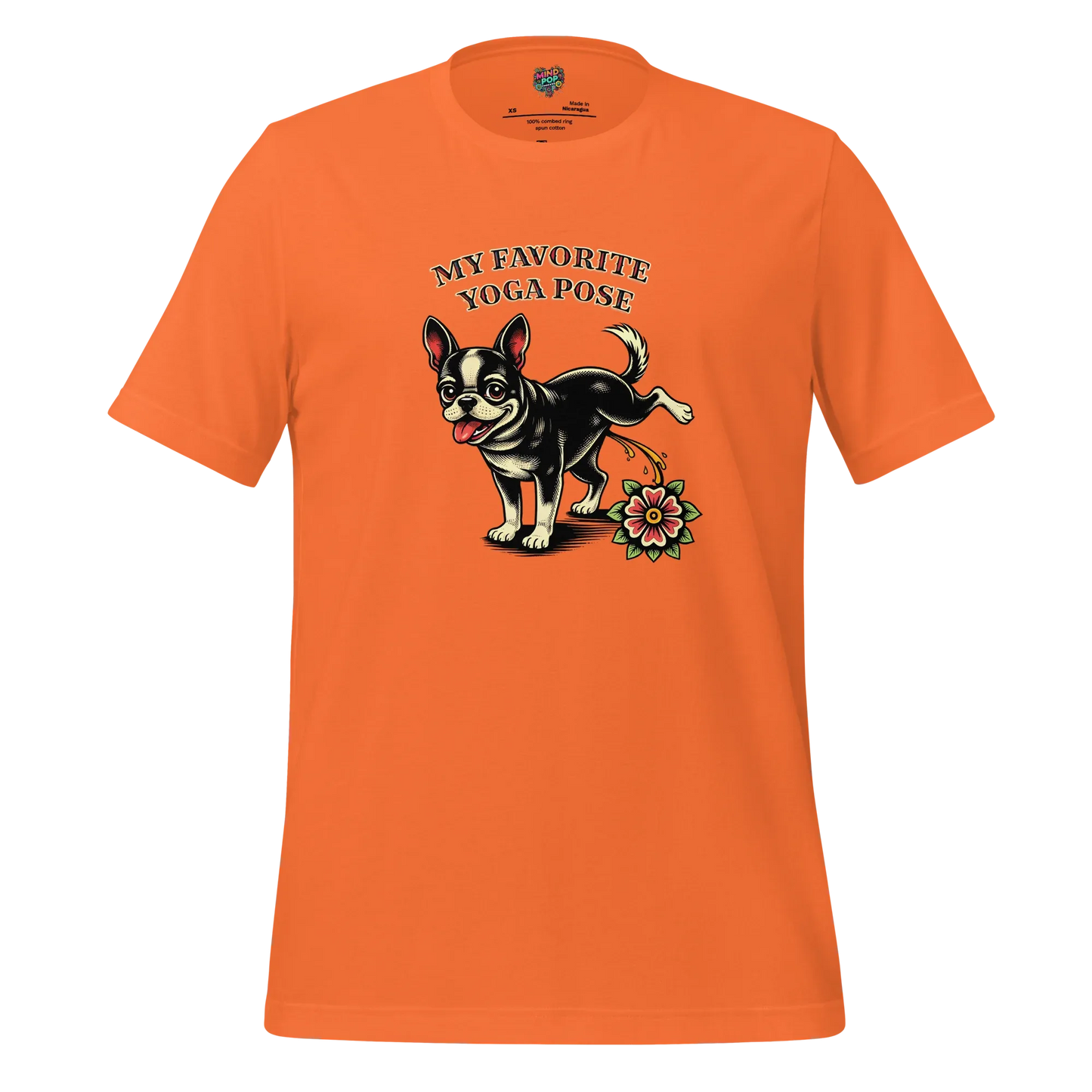 My Favorite Yoga Pose is Three-Legged Dog Shirt Orange