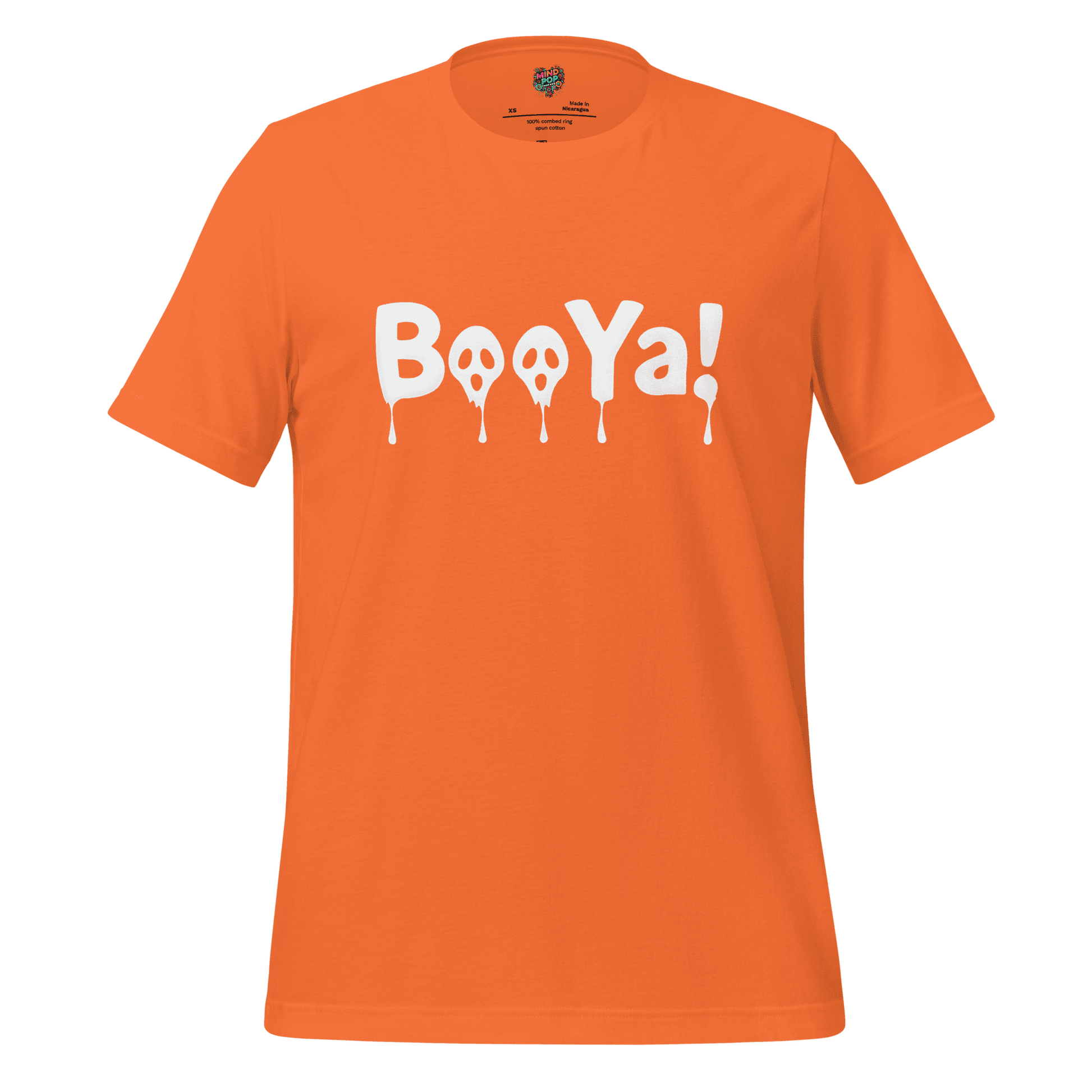 BooYa Ghost Shirt — Retro 90s Halloween Tee Orange