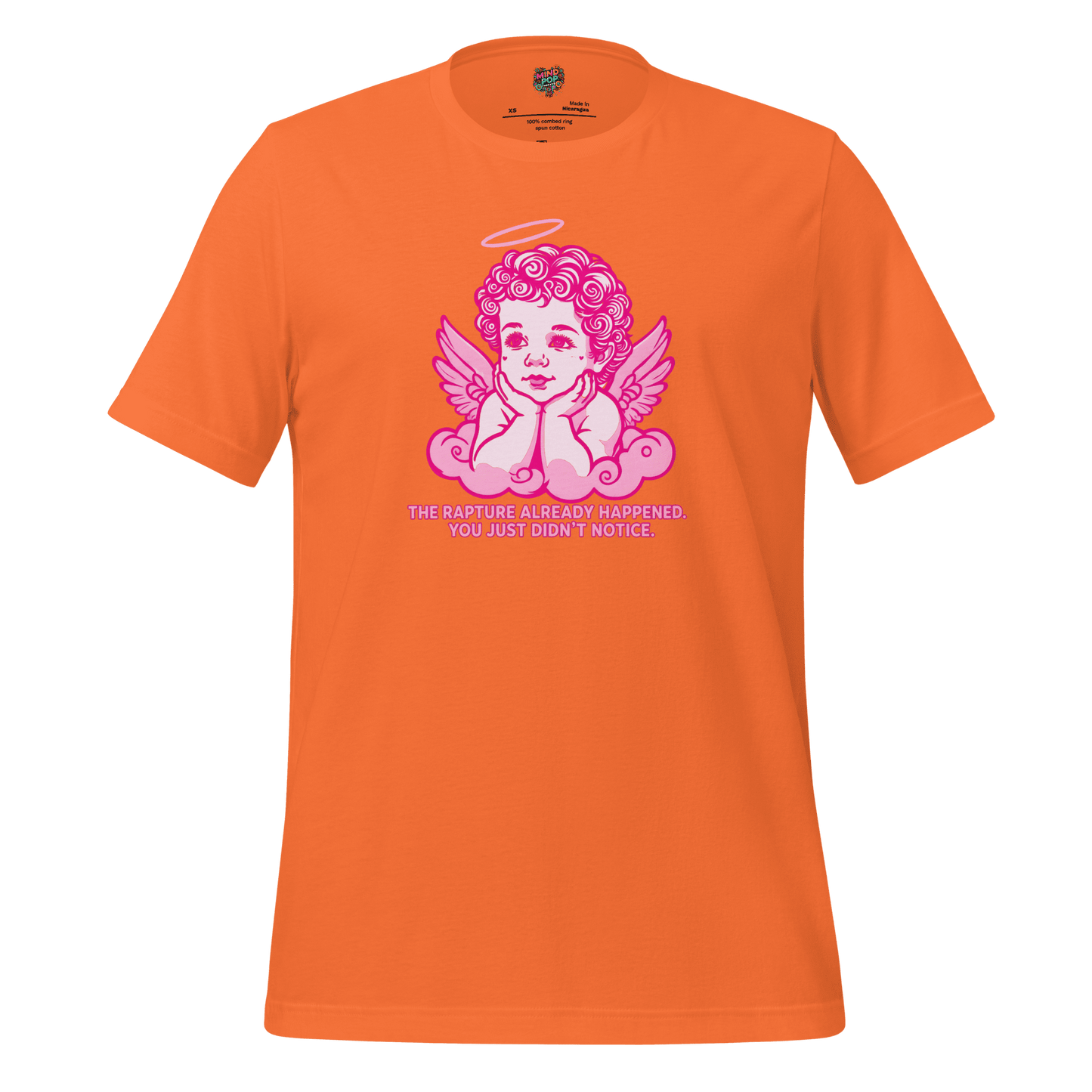 The Rapture Already Happened — Sarcastic Angel Tee Orange