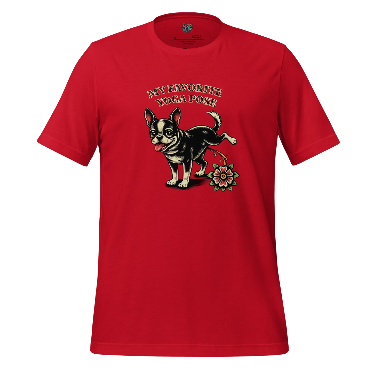 My Favorite Yoga Pose is Three-Legged Dog Shirt Red