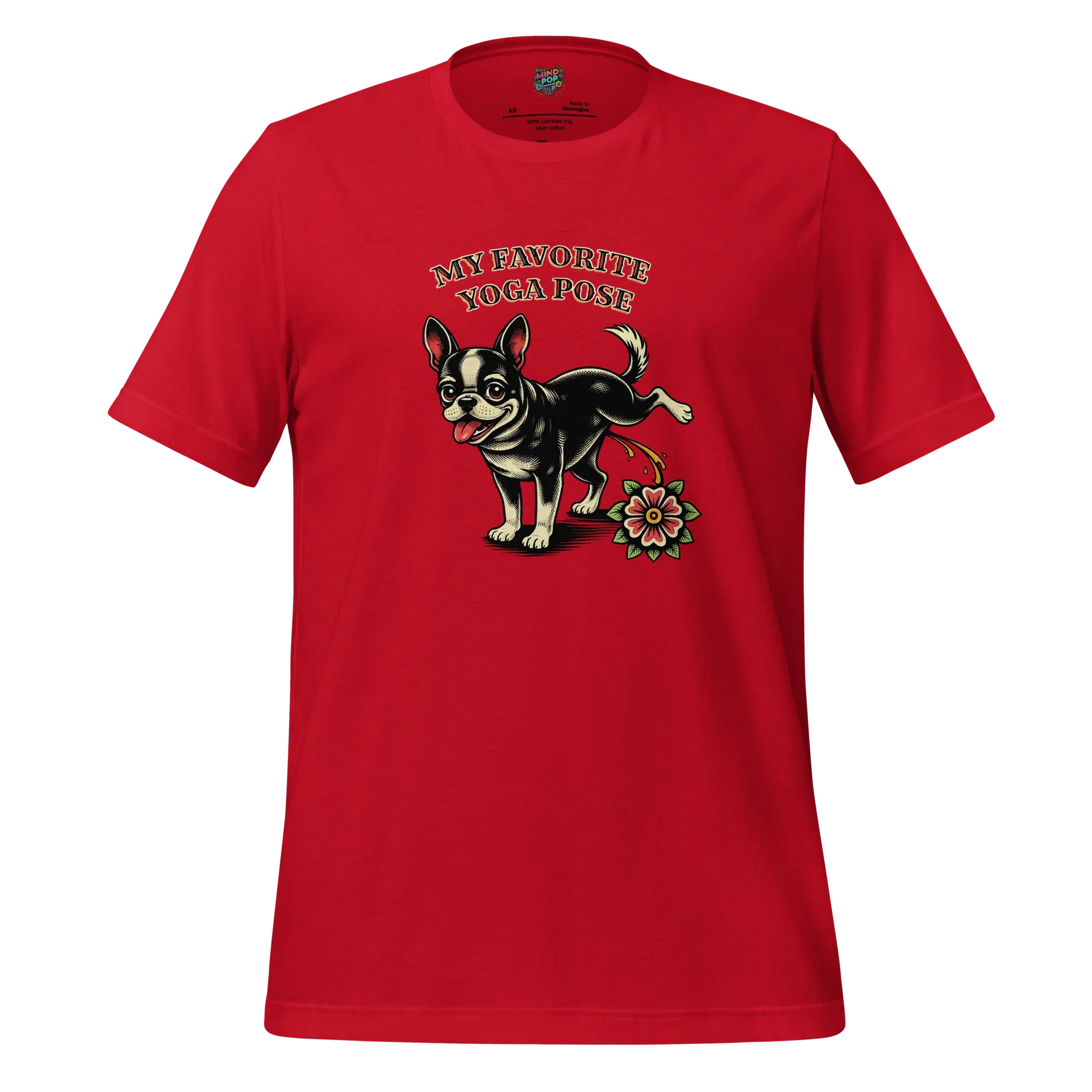 My Favorite Yoga Pose is Three-Legged Dog Shirt Red