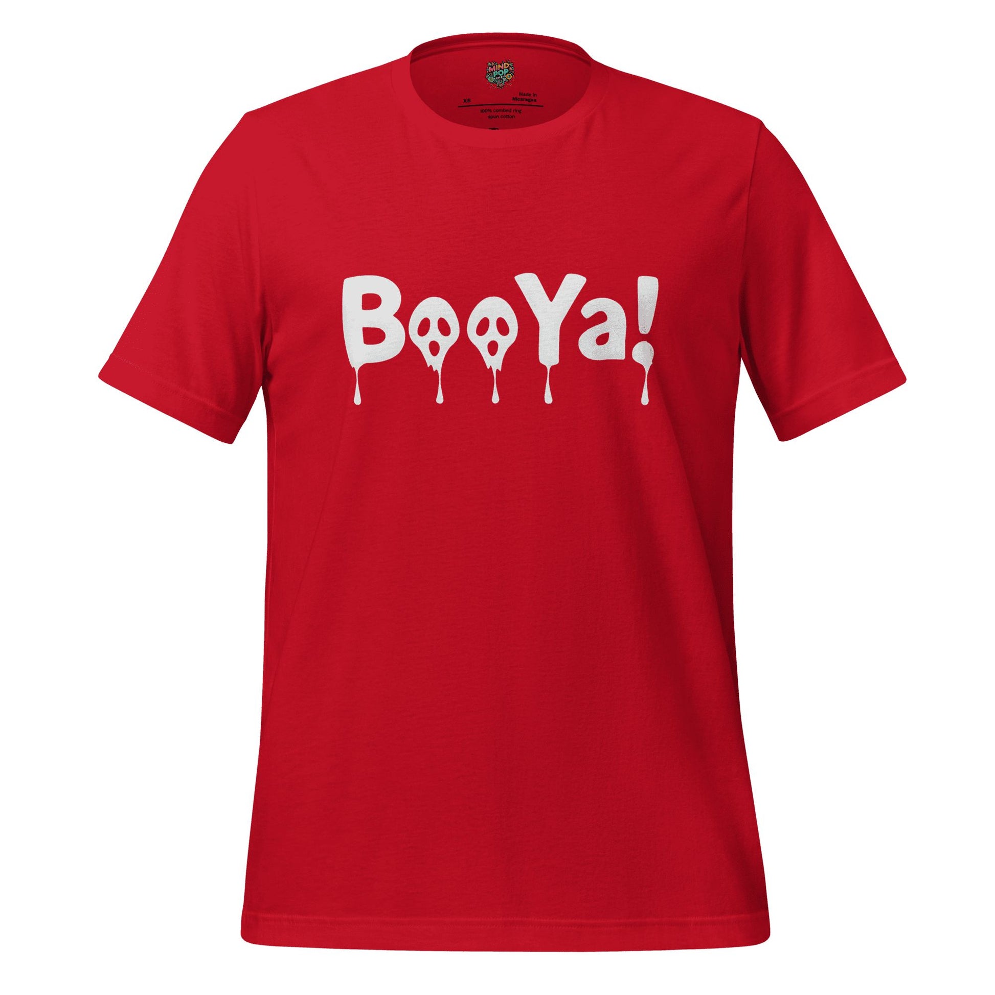 BooYa Ghost Shirt — Retro 90s Halloween Tee Red