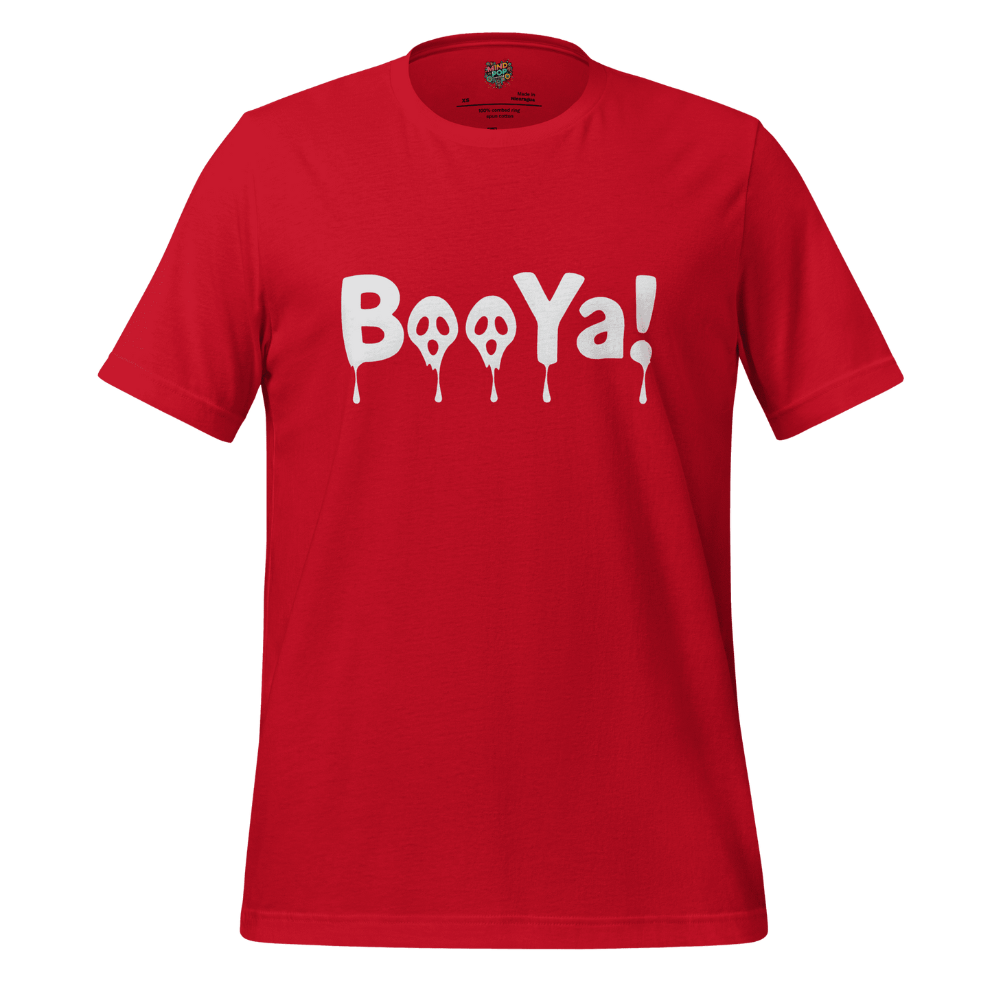 BooYa Ghost Shirt — Retro 90s Halloween Tee Red