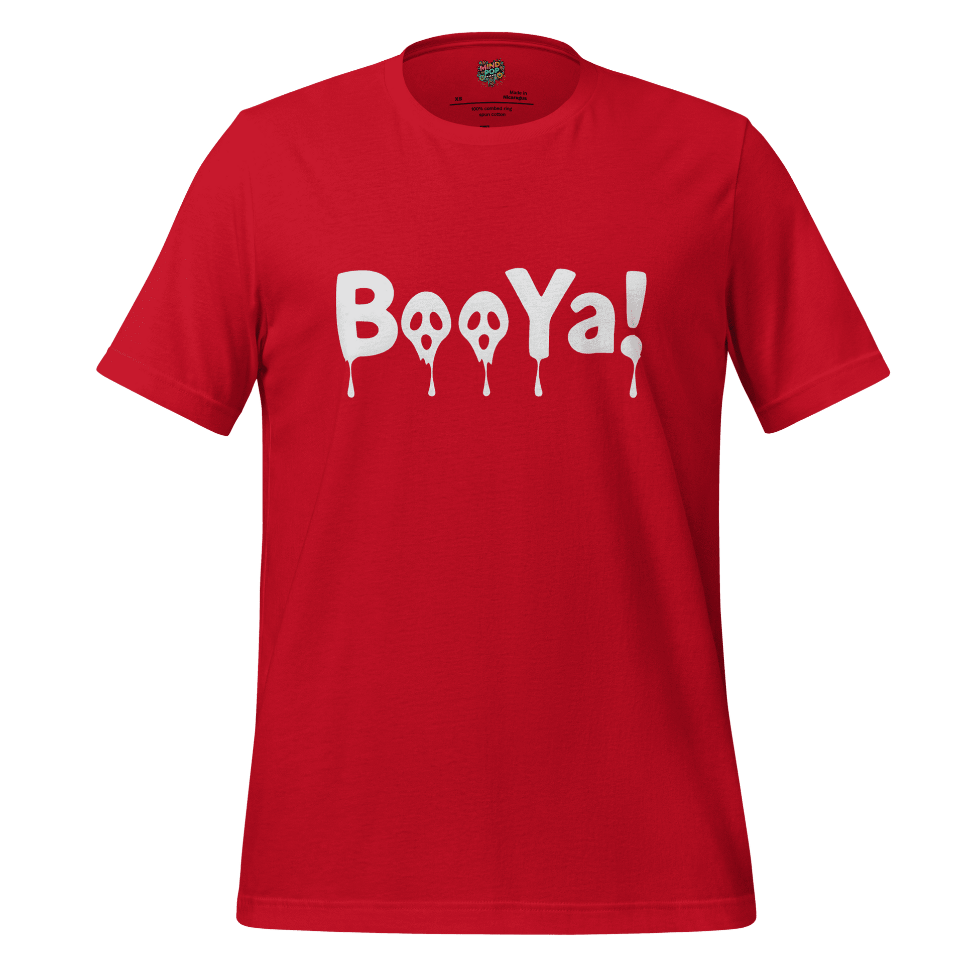 BooYa Ghost Shirt — Retro 90s Halloween Tee Red