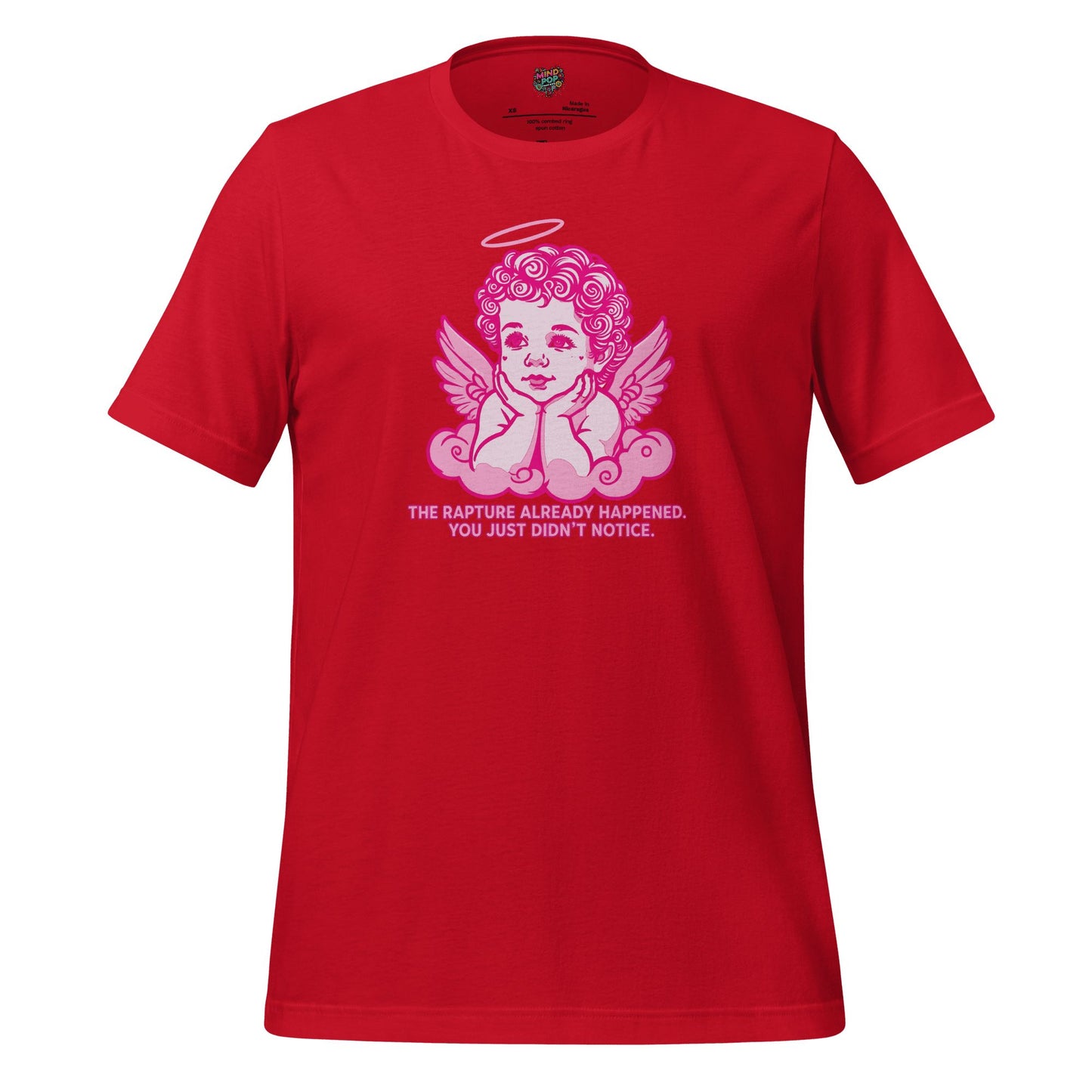 The Rapture Already Happened — Sarcastic Angel Tee Red