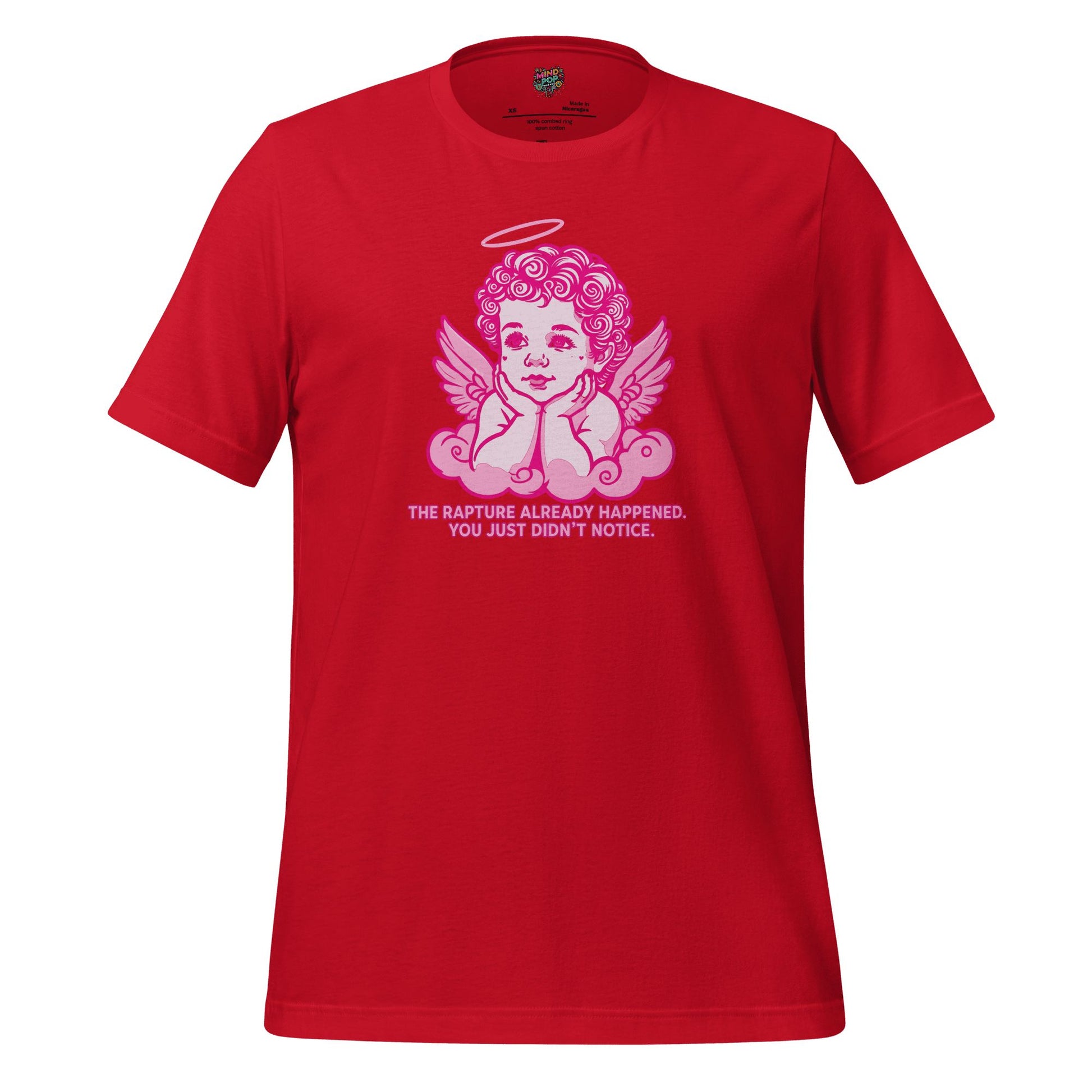 The Rapture Already Happened — Sarcastic Angel Tee Red