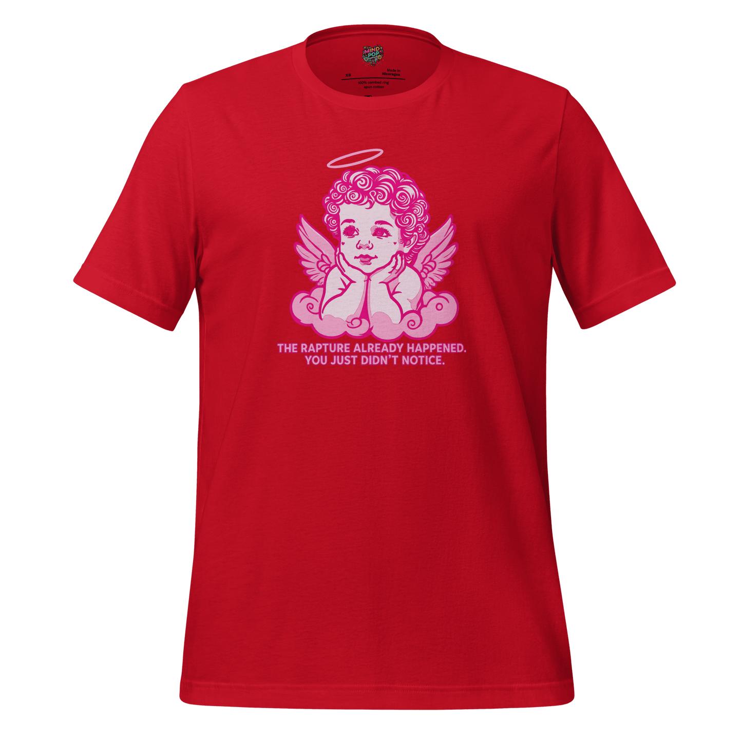 The Rapture Already Happened — Sarcastic Angel Tee Red
