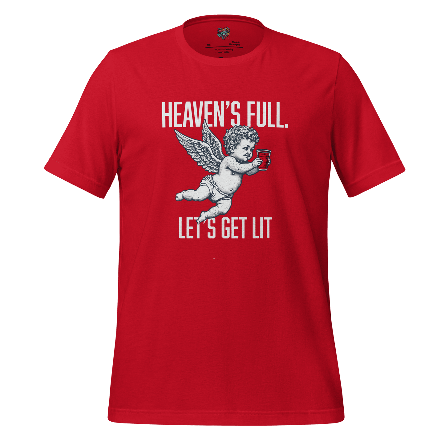 Heaven’s Full Let’s Get Lit — Party Angel Tee Red