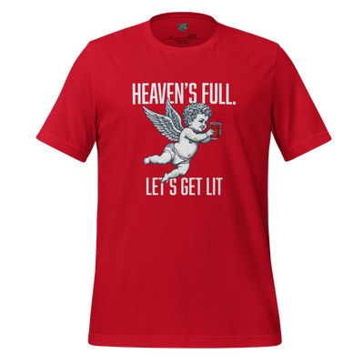 Heaven’s Full Let’s Get Lit — Party Angel Tee Red