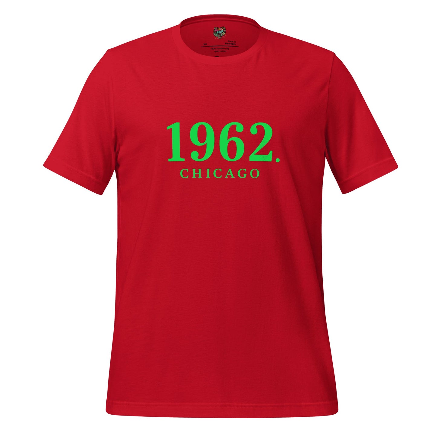 1962 Chicago Shirt – Minimalist River Green St Patrick’s Day Graphic Tee Red
